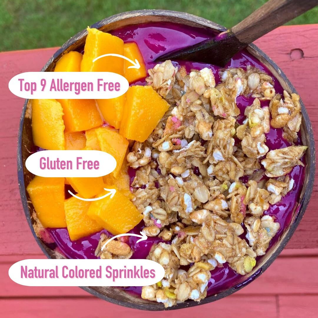 Safe + Fair Birthday Cake Granola - Gluten-Free, Dairy Free And Vegan Breakfast, Snack Or Dessert - Free From Top 9 Allergens, Trans Fat And Artificial Ingredients - Non Gmo, 12Oz