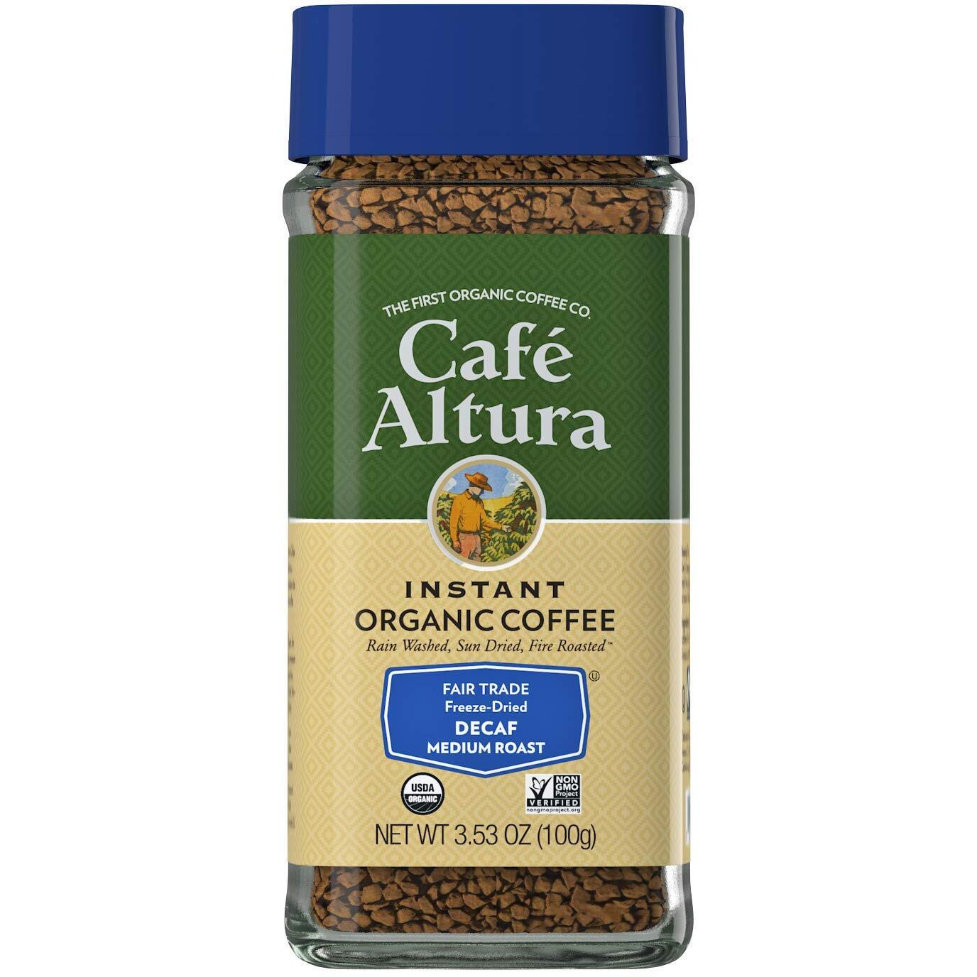 Cafe Altura Organic Fair Trade Decaf Instant Coffee, 3.53 Oz (Pack Of 2)