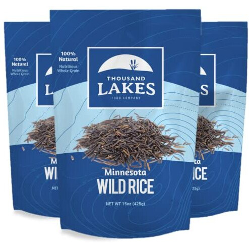 Thousand Lakes Minnesota Grown Wild Rice - 3-Pack 15 Ounces (45 Ounces Total) | 100% Wild Rice | All Natural
