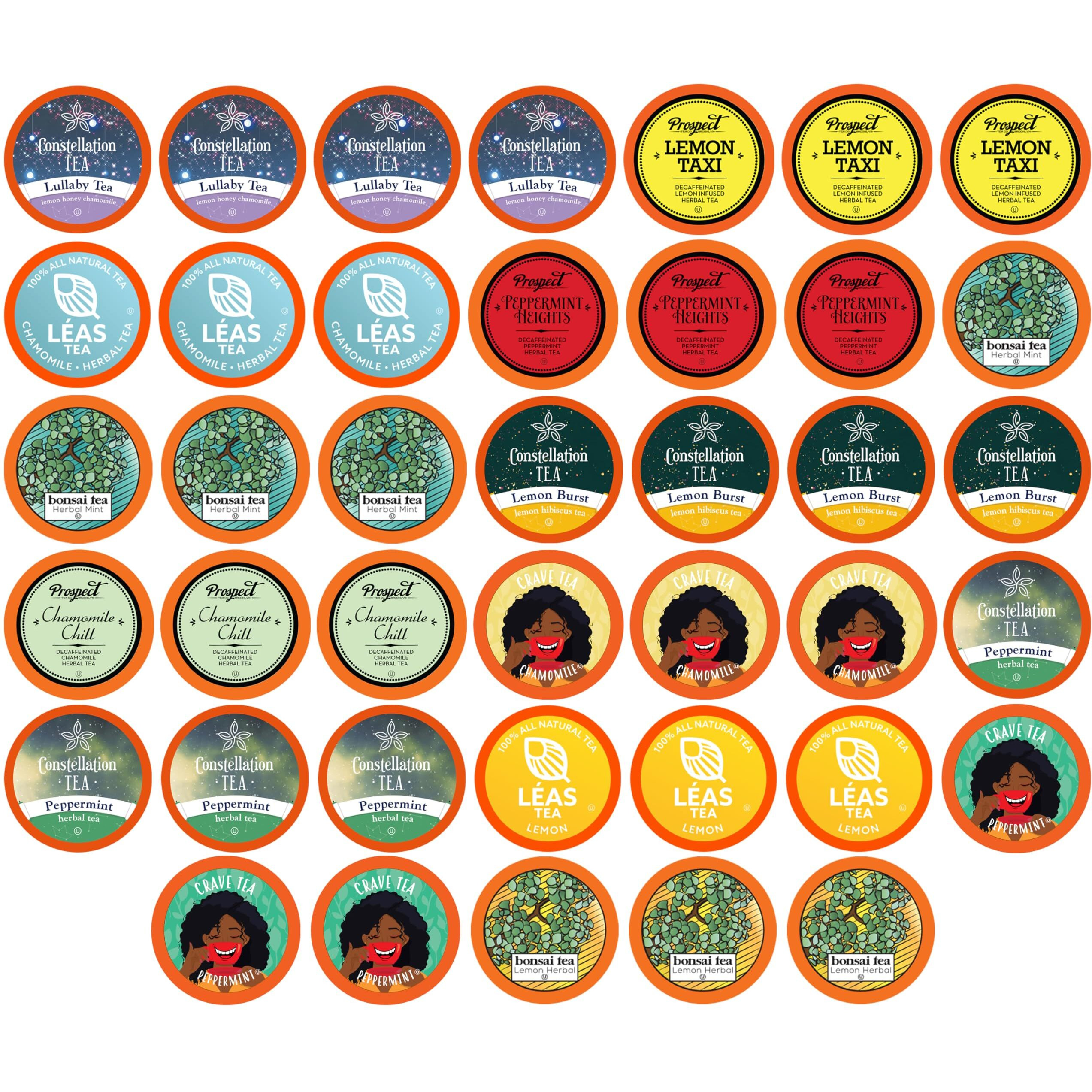 Two Rivers Assorted Herbal Tea Pods Variety Sampler Pack For Keurig K-Cup Brewers - 40 Count