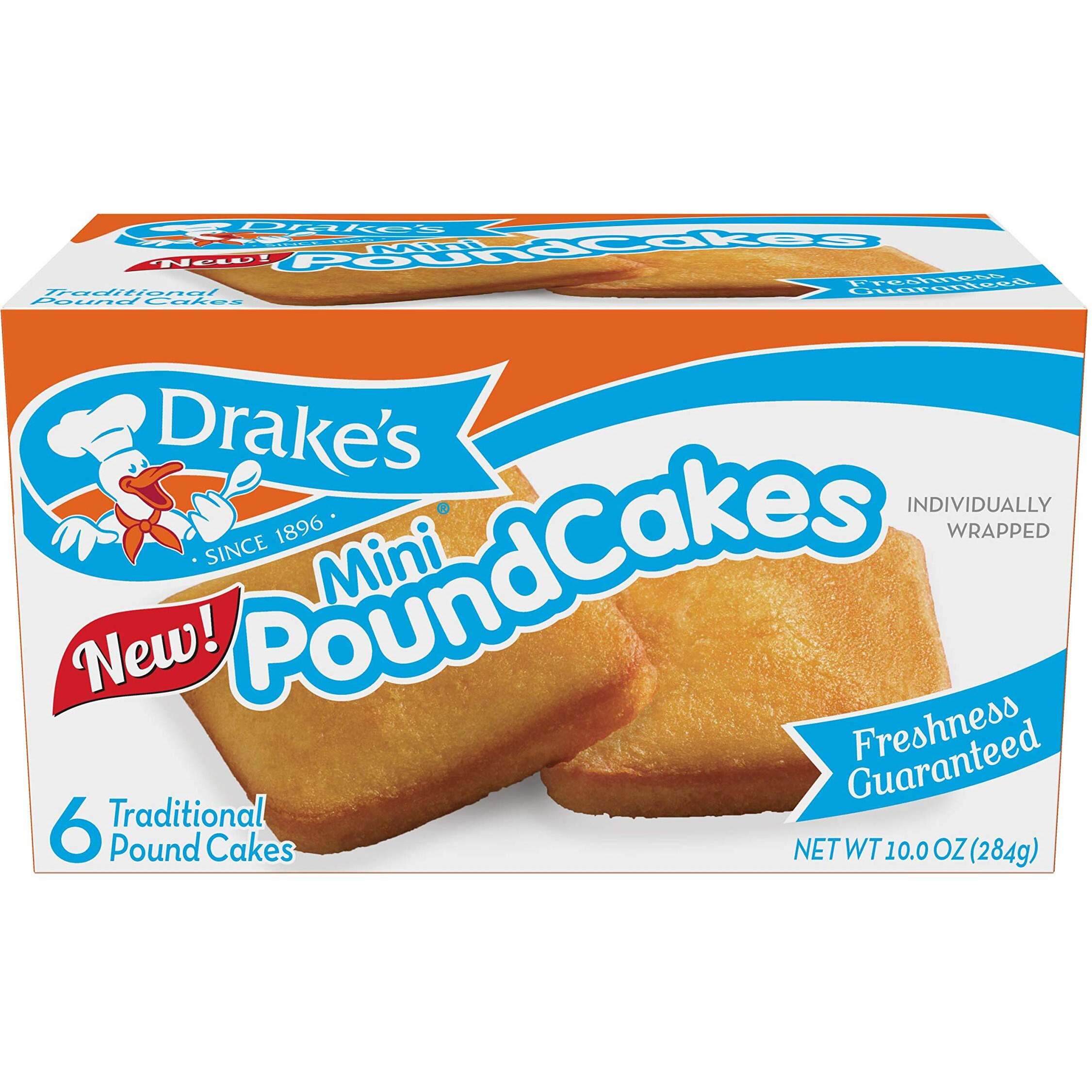 Drake's Mini Pound Cakes, 24 Traditional Pound Cakes (Pack Of 4)