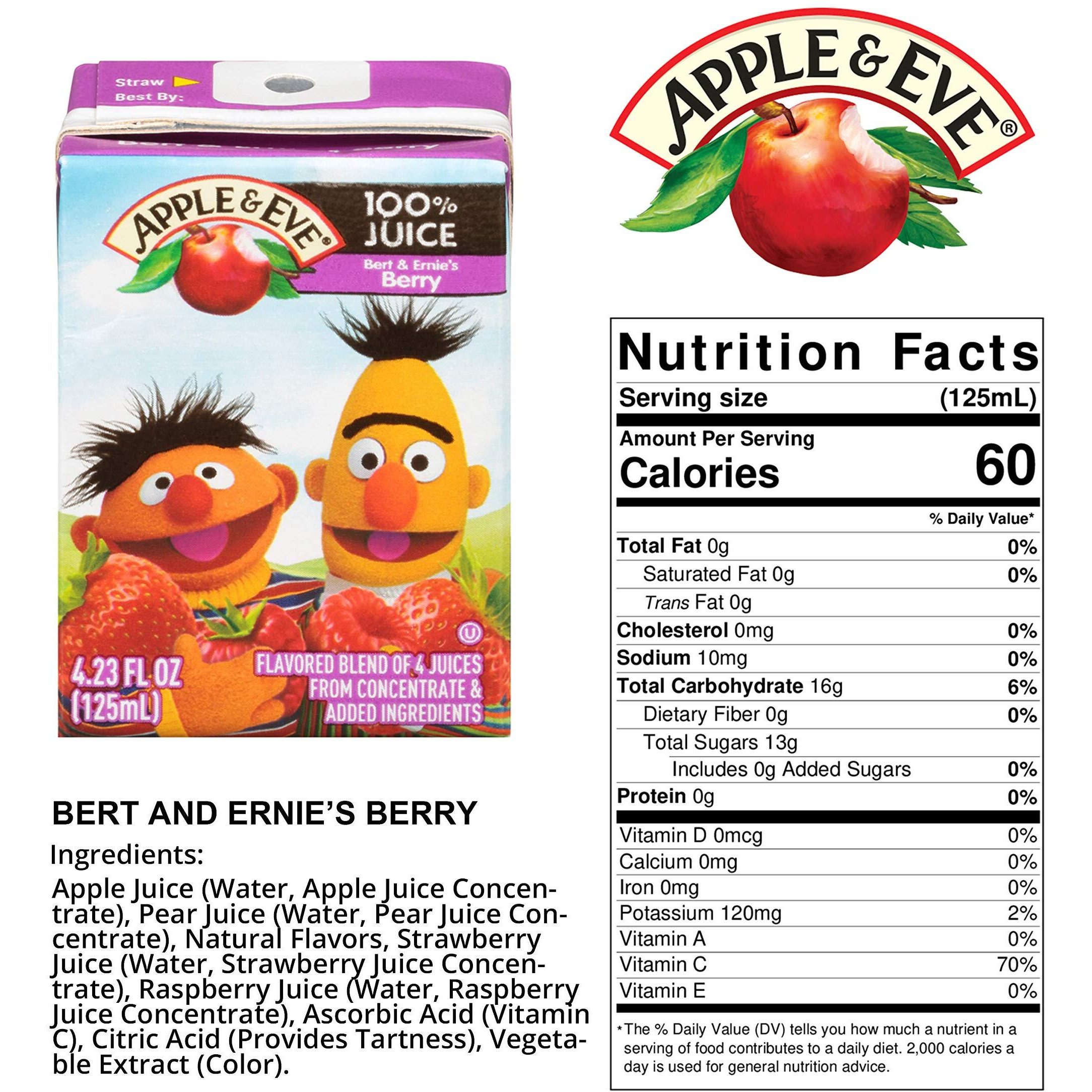 Apple & Eve Sesame Street Bert And Ernie's Berry Juice, 4.23 Fluid-Oz, 8 Count, Pack Of 5