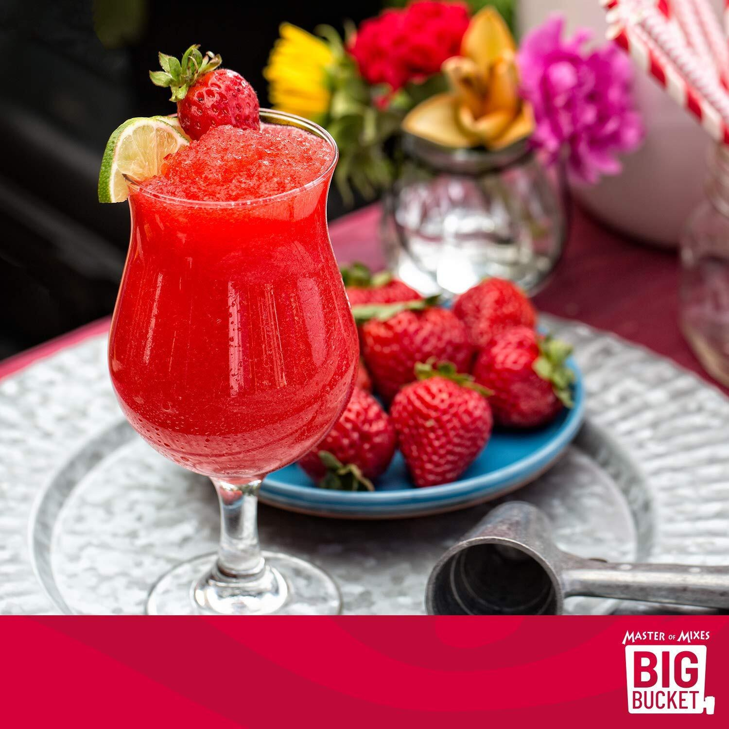 Master Of Mixes Strawberry Daiquiri/Margarita Mix, Ready To Use, 96 Oz Low-Profile Bigbucket, Individually Boxed