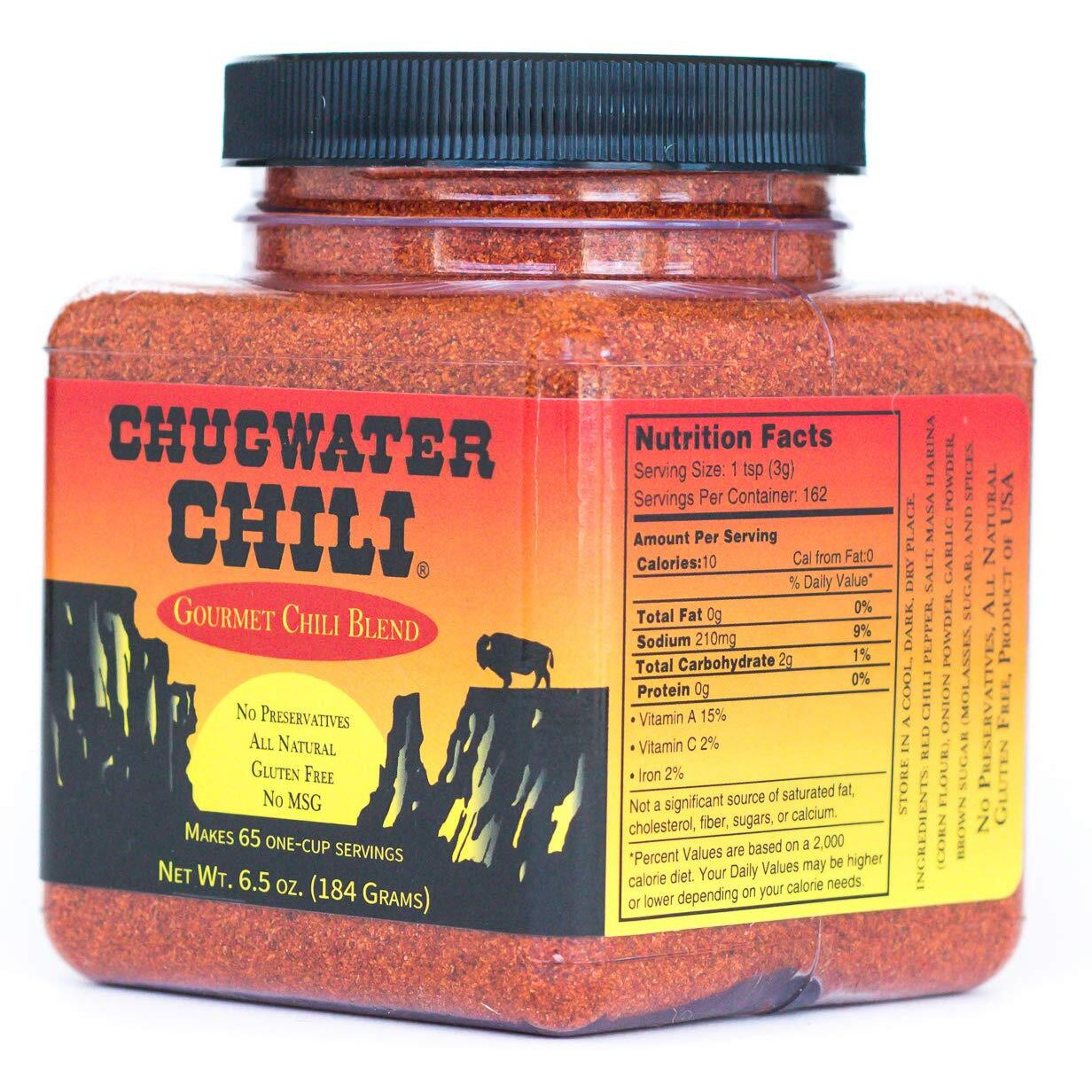 Chugwater Chili | Gourmet Chili Seasoning Mix & Taco Seasoning | 6.5Oz Tub | Wyoming State Championship Chili Recipe | Secret Blend 12 Spices | All Natural, Gluten Free, No Msg & No Preservatives.