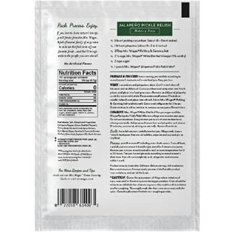 Mrs. Wages Medium Jalapeno Pickle Relish Quick Process Mix, Quick And Easy, Simple-To-Use, Great Topping, Jalapeno Pickle Flavoring, 3.88 Oz Packet (Value Pack Of 12)