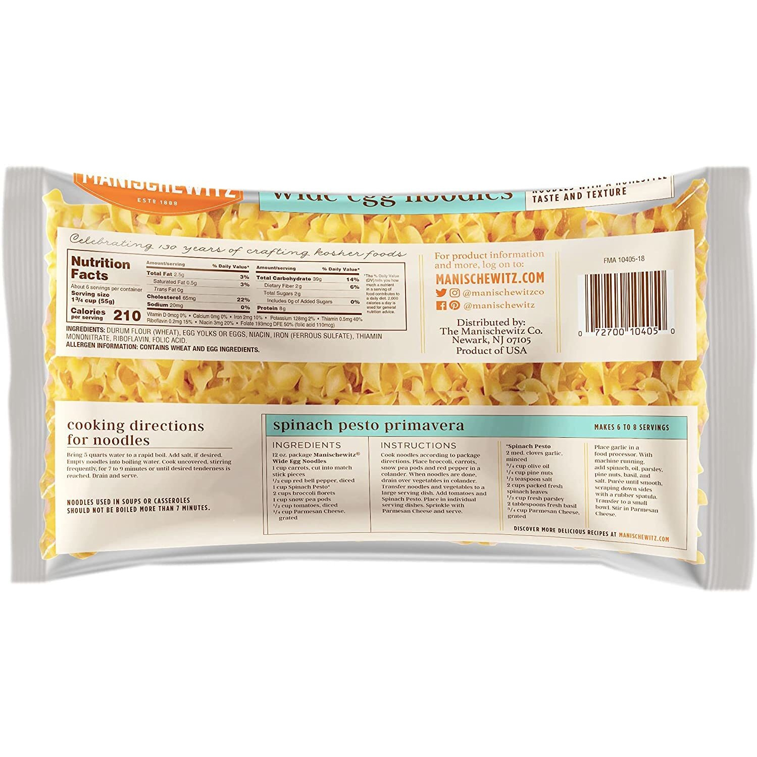 Manischewitz Traditional Extra Wide Egg Noodles 12Oz (3 Pack), Homestyle Taste & Texture, Premium Enriched, Low Sodium, No Preservatives