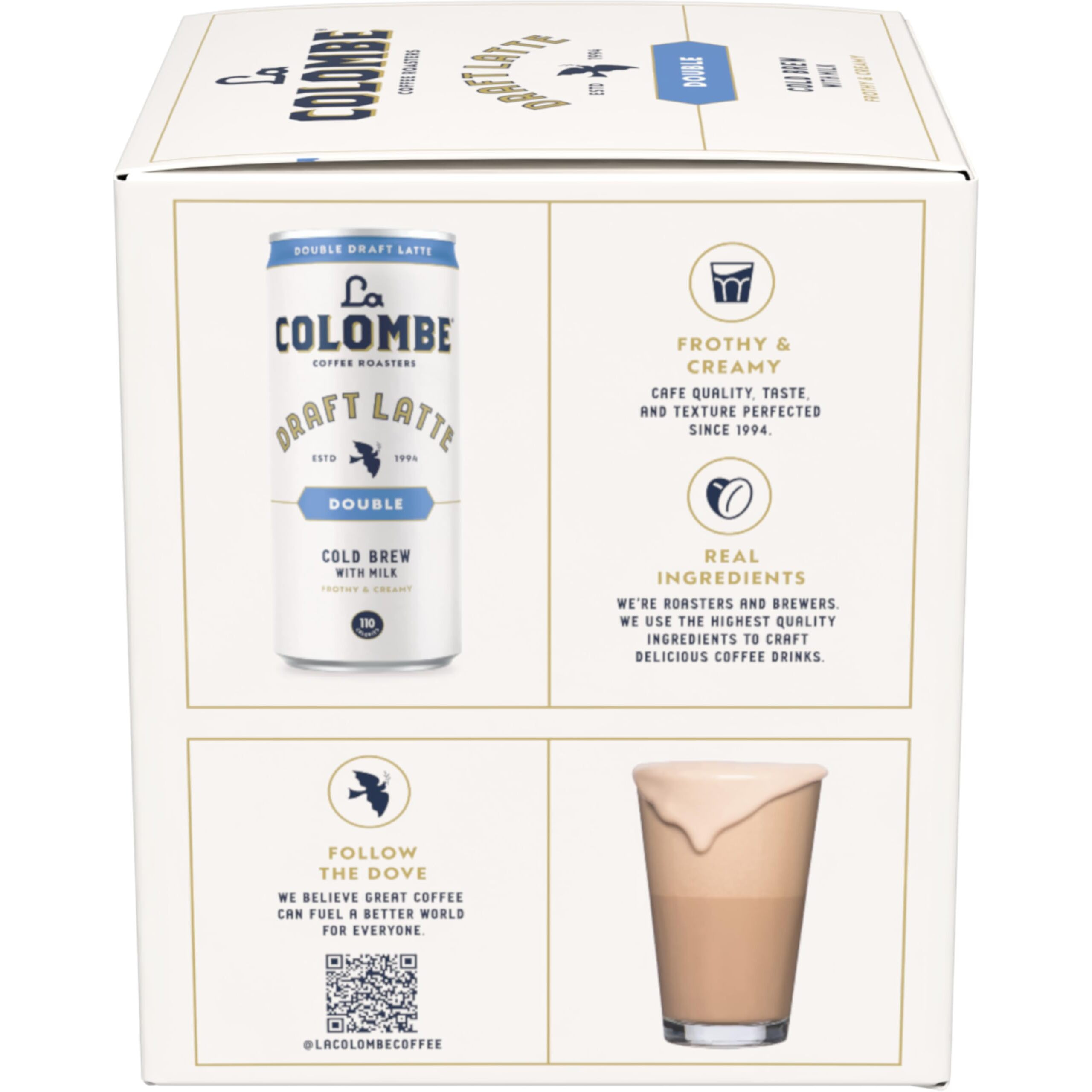 La Colombe Double Shot Draft Latte - 9 Fluid Ounce, 4 Count - Cold-Pressed Espresso And Frothed Milk - Made With Real Ingredients - Grab And Go Coffee
