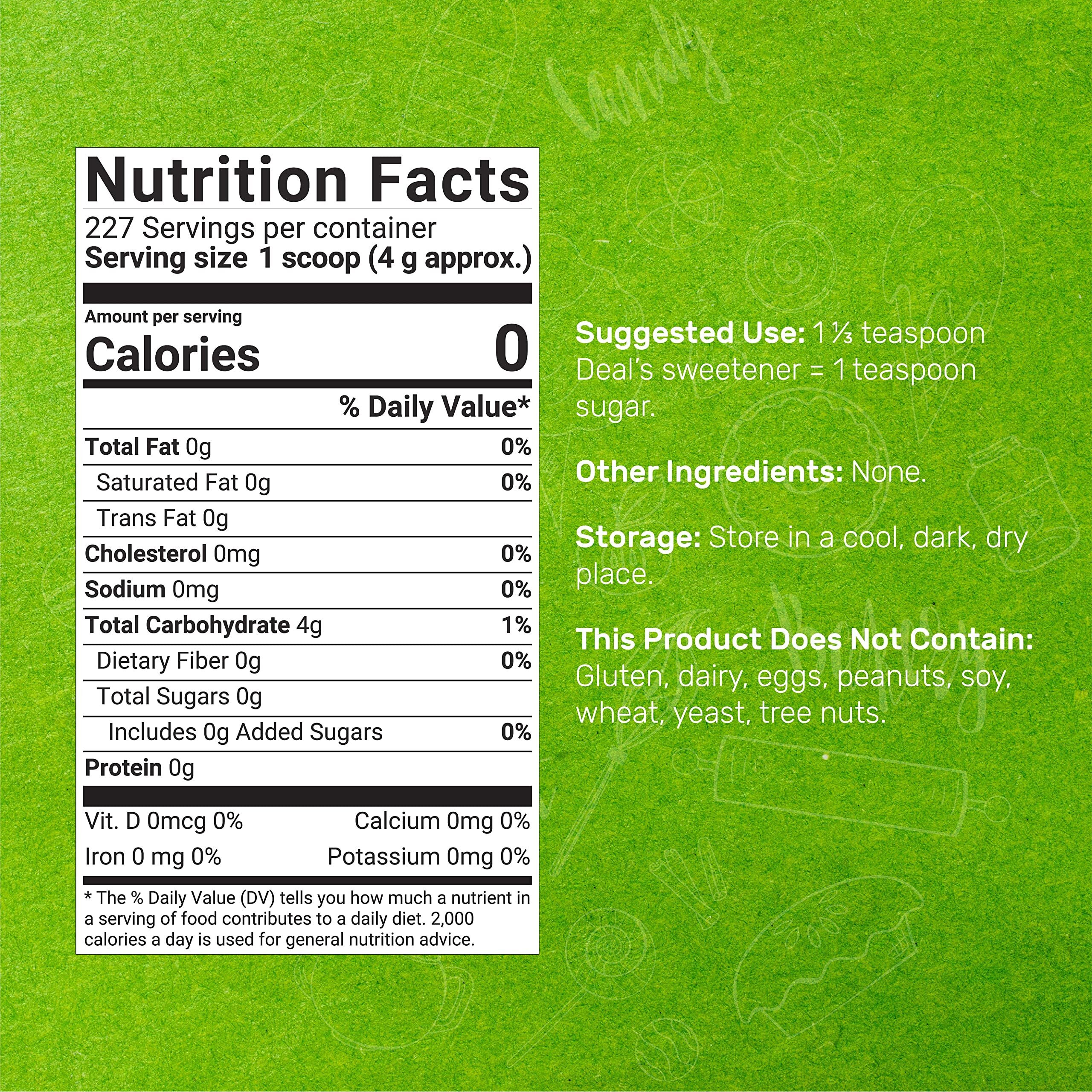 Allulose Sweetener 2 Pounds - Natural Sugar Subsitutes, No Aftertaste - Keto Friendly, Vegan, Zero Net Carb, Zero Calorie, Great For Cooking & Baking