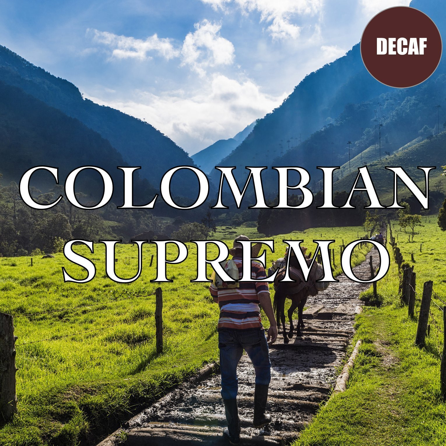 Colombian Supremo Decaf Coffee, Whole Bean, Swiss Water Processed, Fair Trade, Fresh Roasted, 16-Ounce
