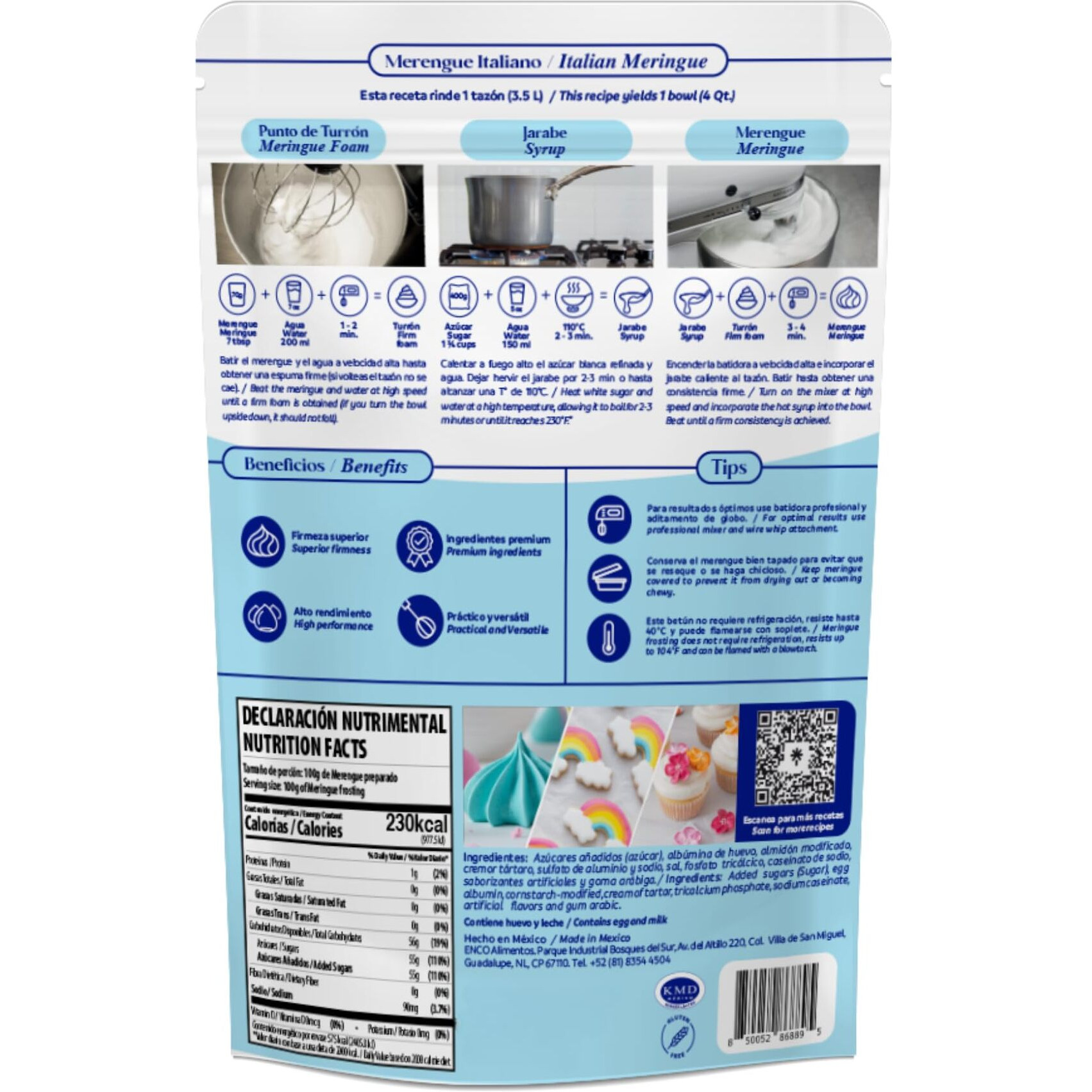 Enco Premium Meringue Powder Vanilla Flavor Perfect For Baking And Creative Decorating (8.8 Oz (250Gr))