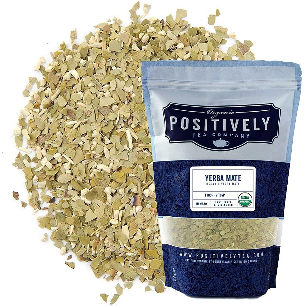 Organic Positively Tea Company, Yerba Mate Tea, (Unsmoked) Loose Leaf, 16 Ounce