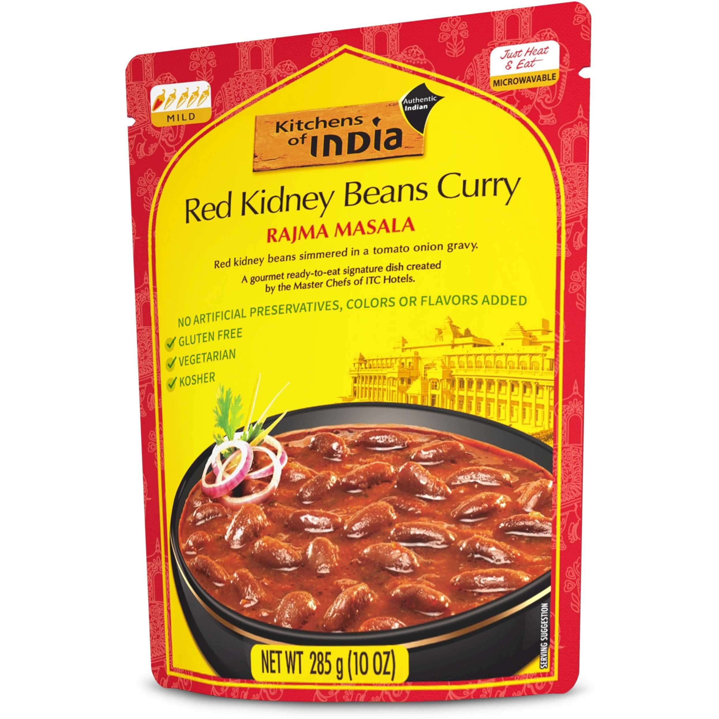 Kitchens Of India Rajma Masala - Red Kidney Beans Curry, 10 Ounces (Pack Of 3), Gourmet Ready To Eat Authentic Vegetarian Indian Food, Gluten-Free