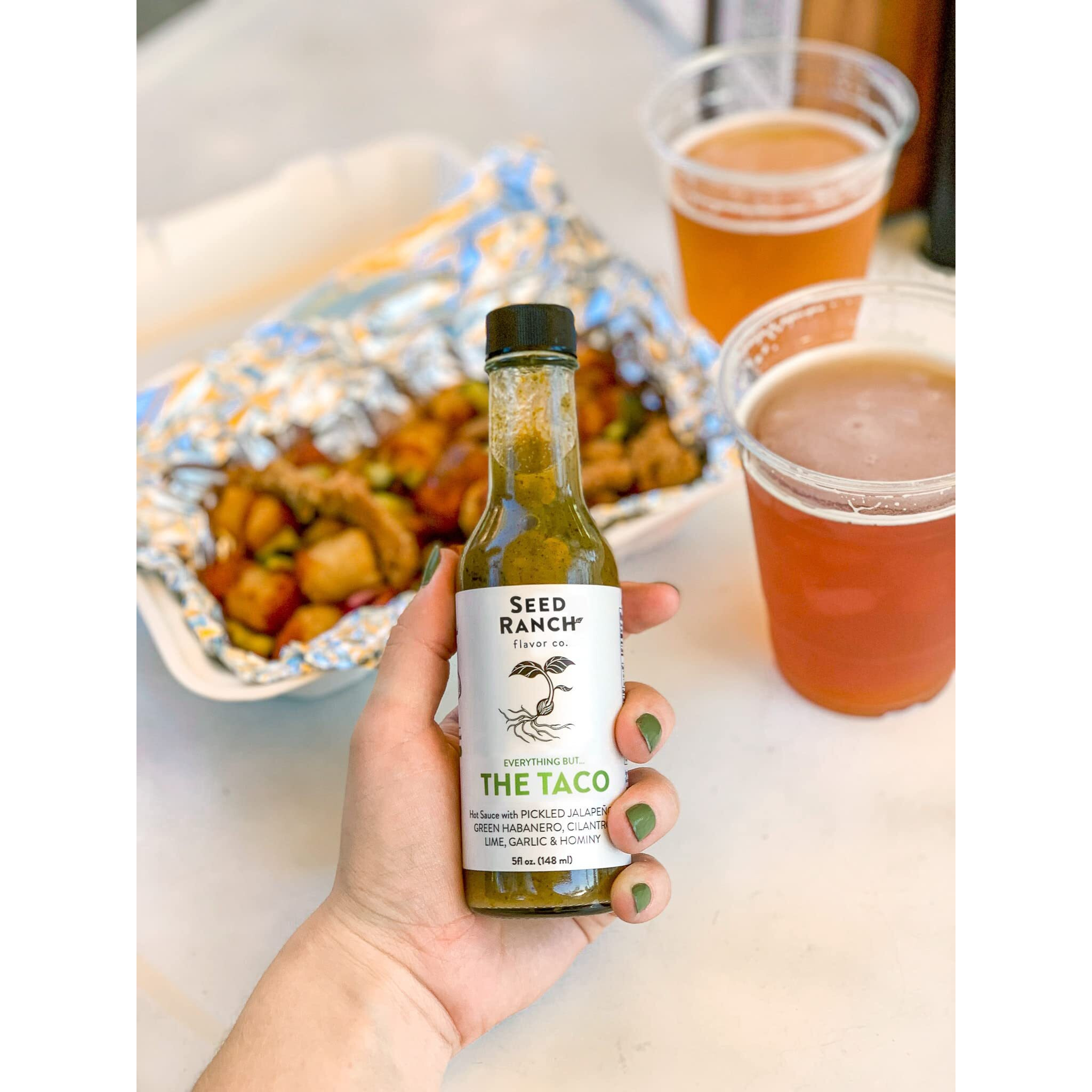 Seed Ranch Gourmet Everything But The Taco Hot Sauce, Medium Heat Taco Sauce - Vegan, Non-Gmo Taco Seasoning, No Preservatives Or Artificial Sugar, Authentic Taqueria Flavor In A Bottle