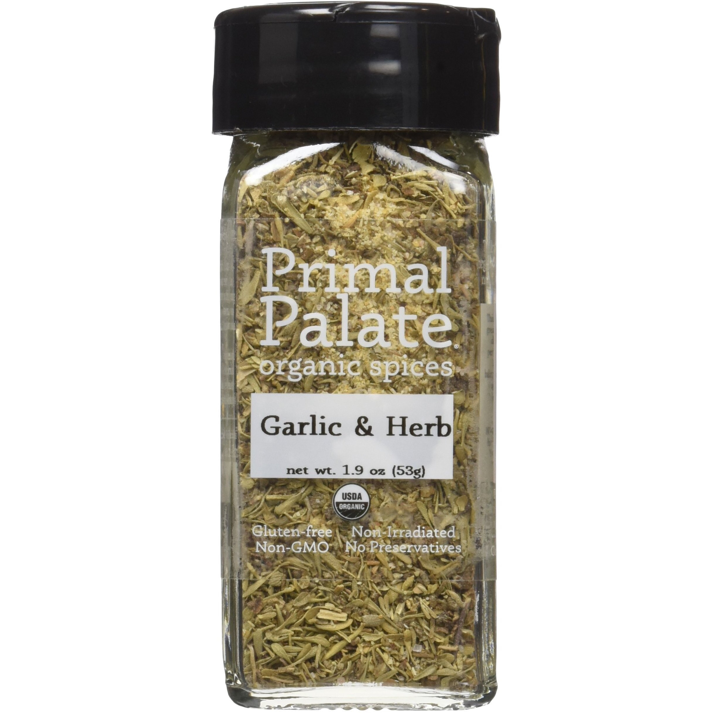 Primal Palate Organic Spices Garlic & Herb, Certified Organic, 1.9 Oz Bottle