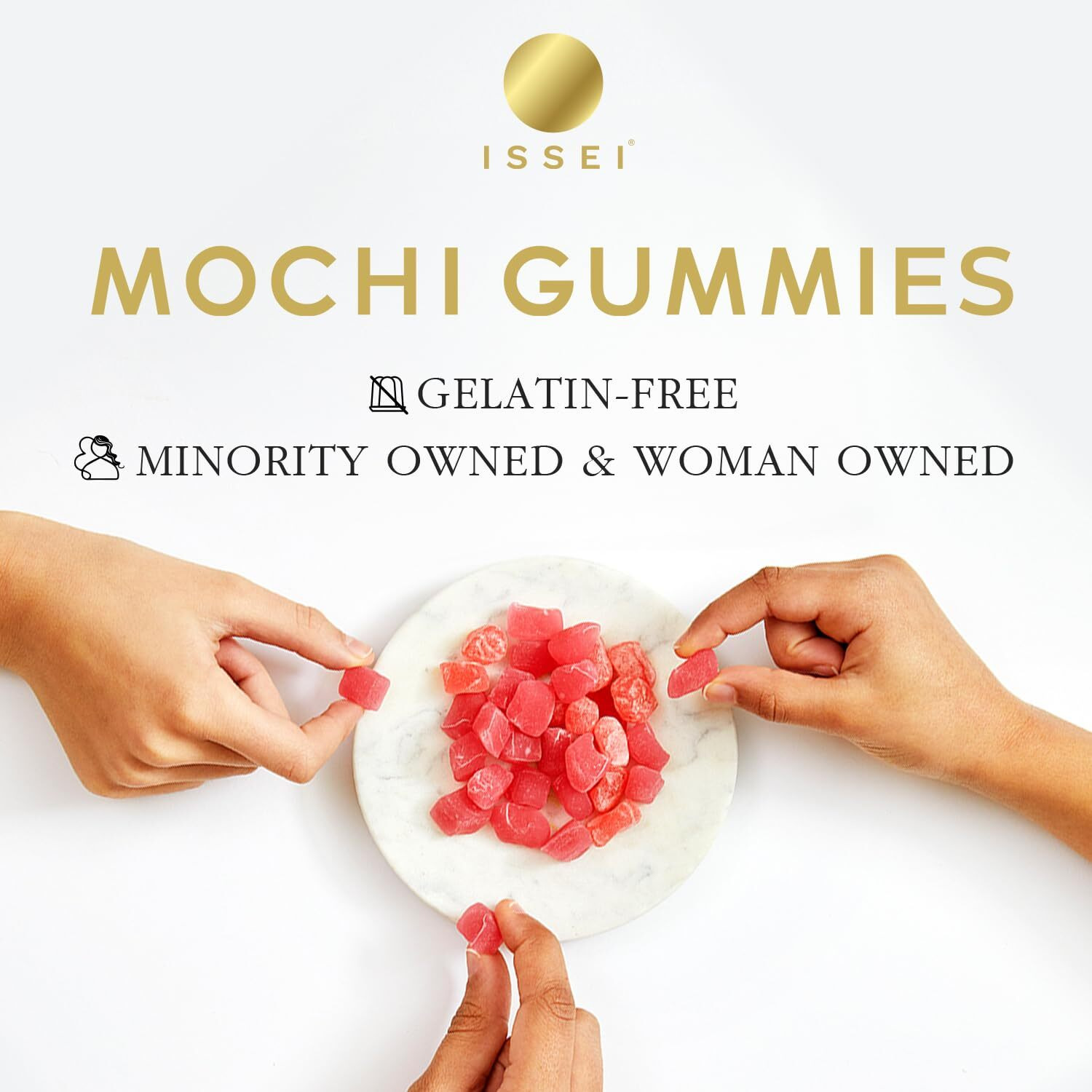Issei Mochi Gummies Chewy Candy | Soft & Chewy | Award Winning | Gelatin-Free, Non-Gmo, Kosher | Delicious Snack | 1.76 Oz (6 Pck, Peach)