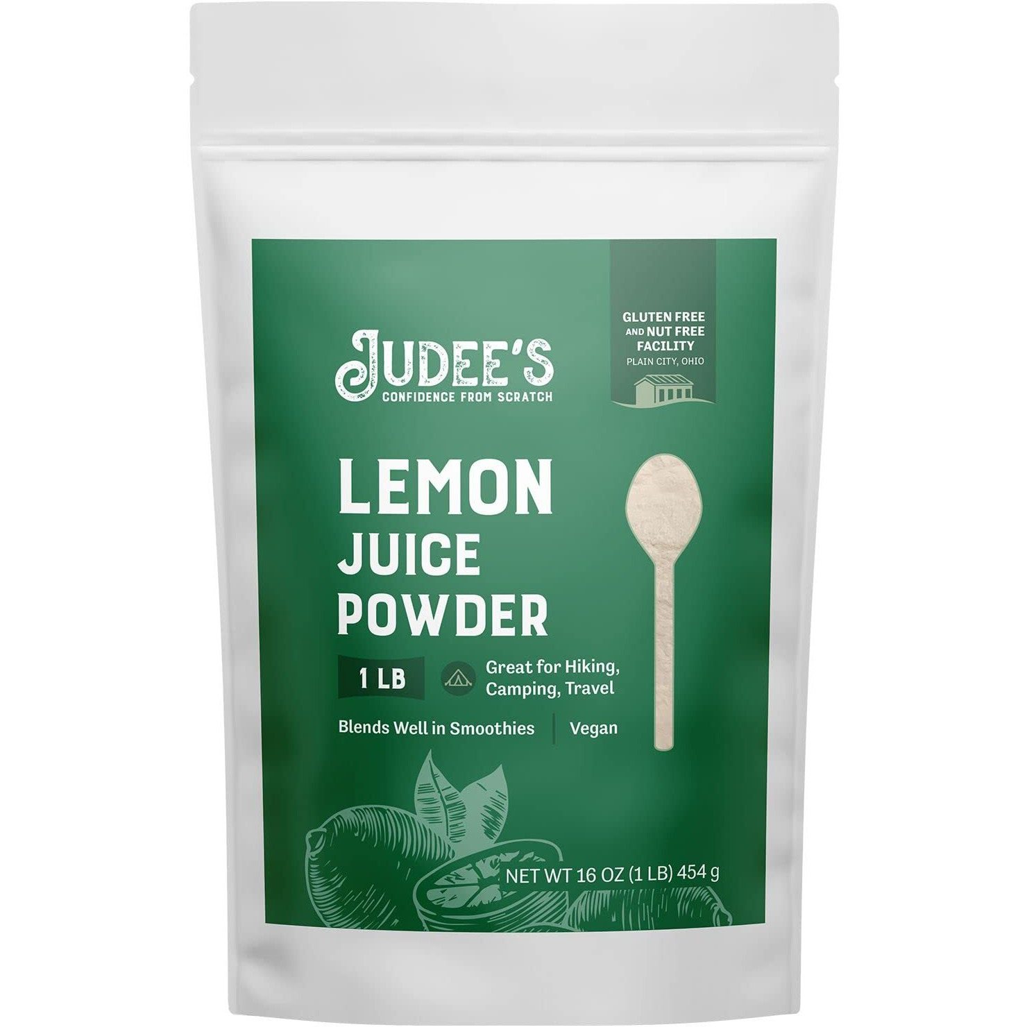 Judee's Lemon Juice Powder - 1 Lb - Delicious And 100% Gluten-Free - Great For Smoothies, Shakes, Mixed Drinks, Fruit Tarts, And Glazes - Fresh Lemon Flavor
