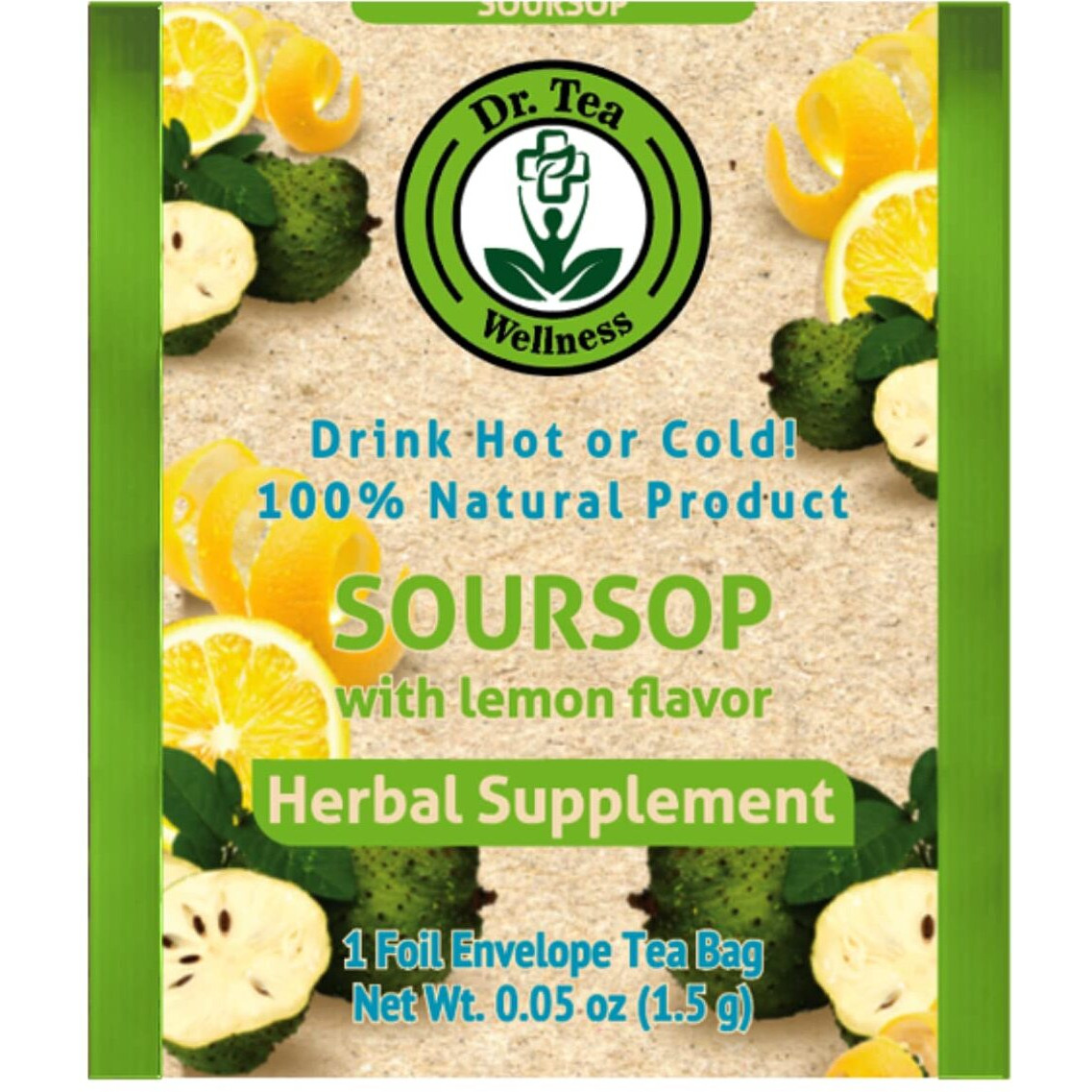 Dr. Tea Wellness Soursop Herbal Tea With Lemon Flavor - 20 Tea Bags