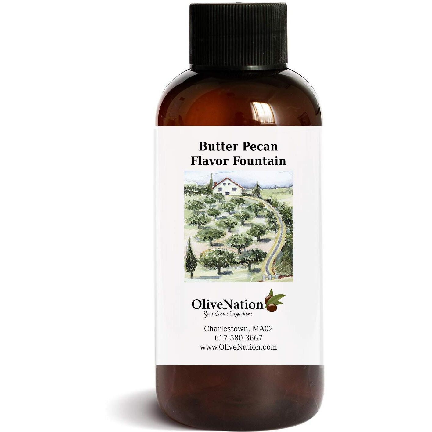 Olivenation Butter Pecan Flavor Fountain, Sugar Free Low Calorie Ice Cream And Beverage Flavoring, Non-Gmo, Gluten Free, Kosher, Vegan - 4 Ounces