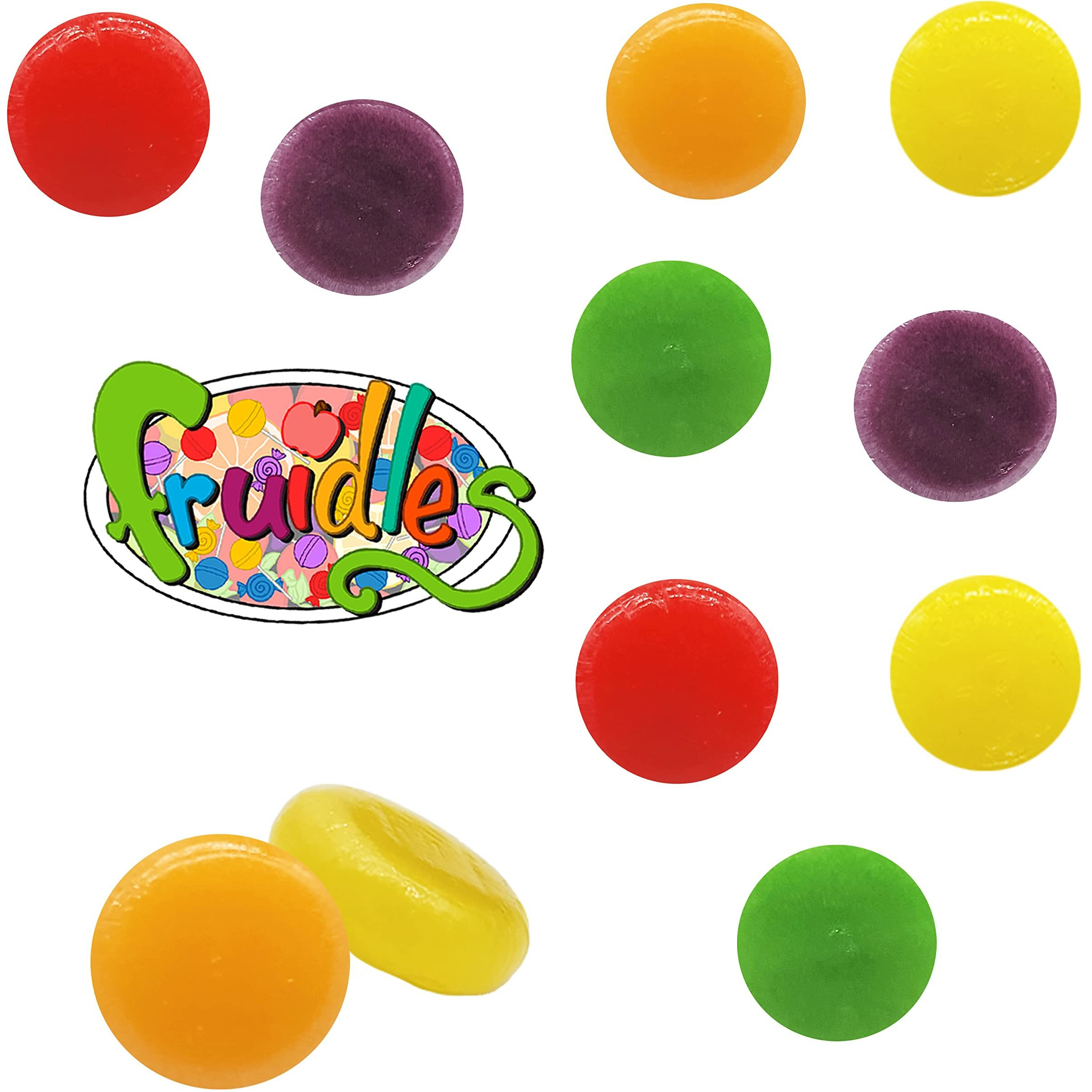 Fruidles Mixed-Fruit Discs Button Hard Candy, Individually Wrapped, Half-Pound