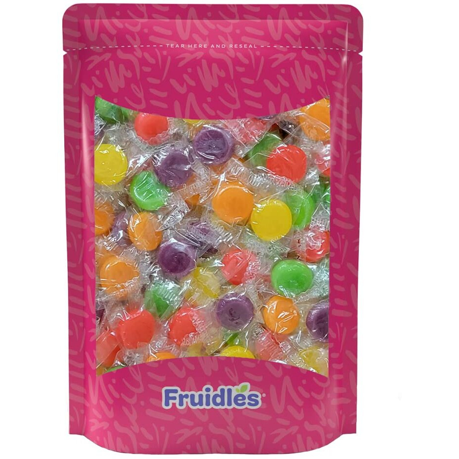 Fruidles Mixed-Fruit Discs Button Hard Candy, Individually Wrapped, Half-Pound