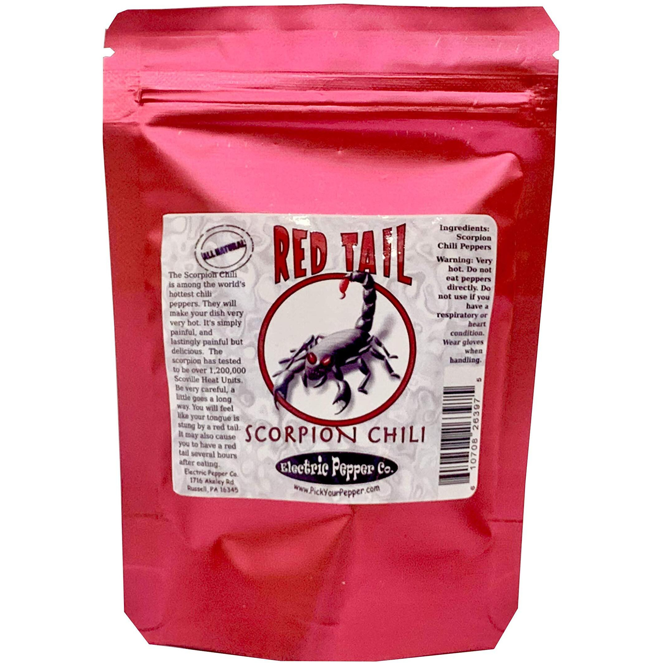 7 Dried Whole Scorpion Chili Peppers Trinidad Moruga Hot Pepper Red Tail +2 Free