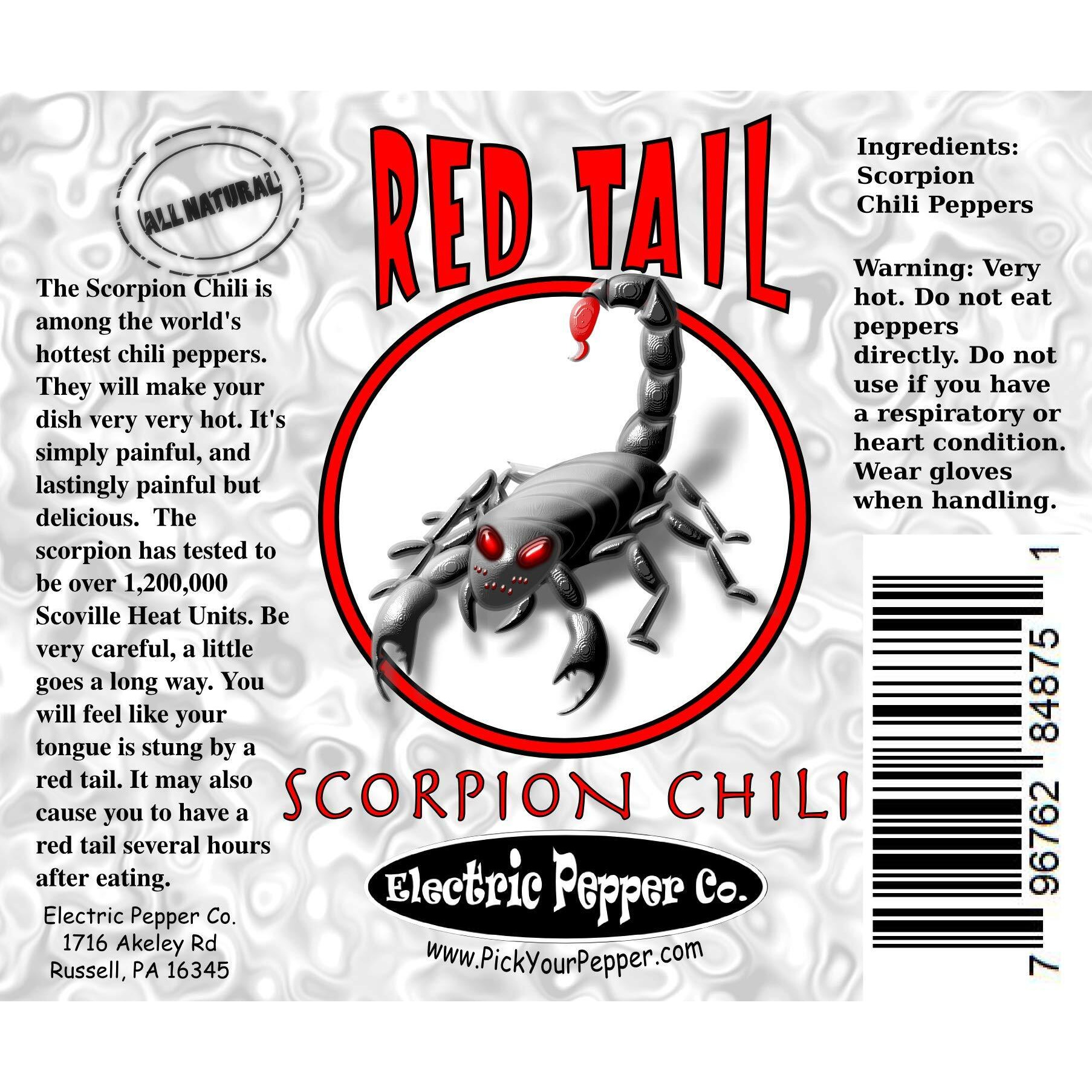 7 Dried Whole Scorpion Chili Peppers Trinidad Moruga Hot Pepper Red Tail +2 Free