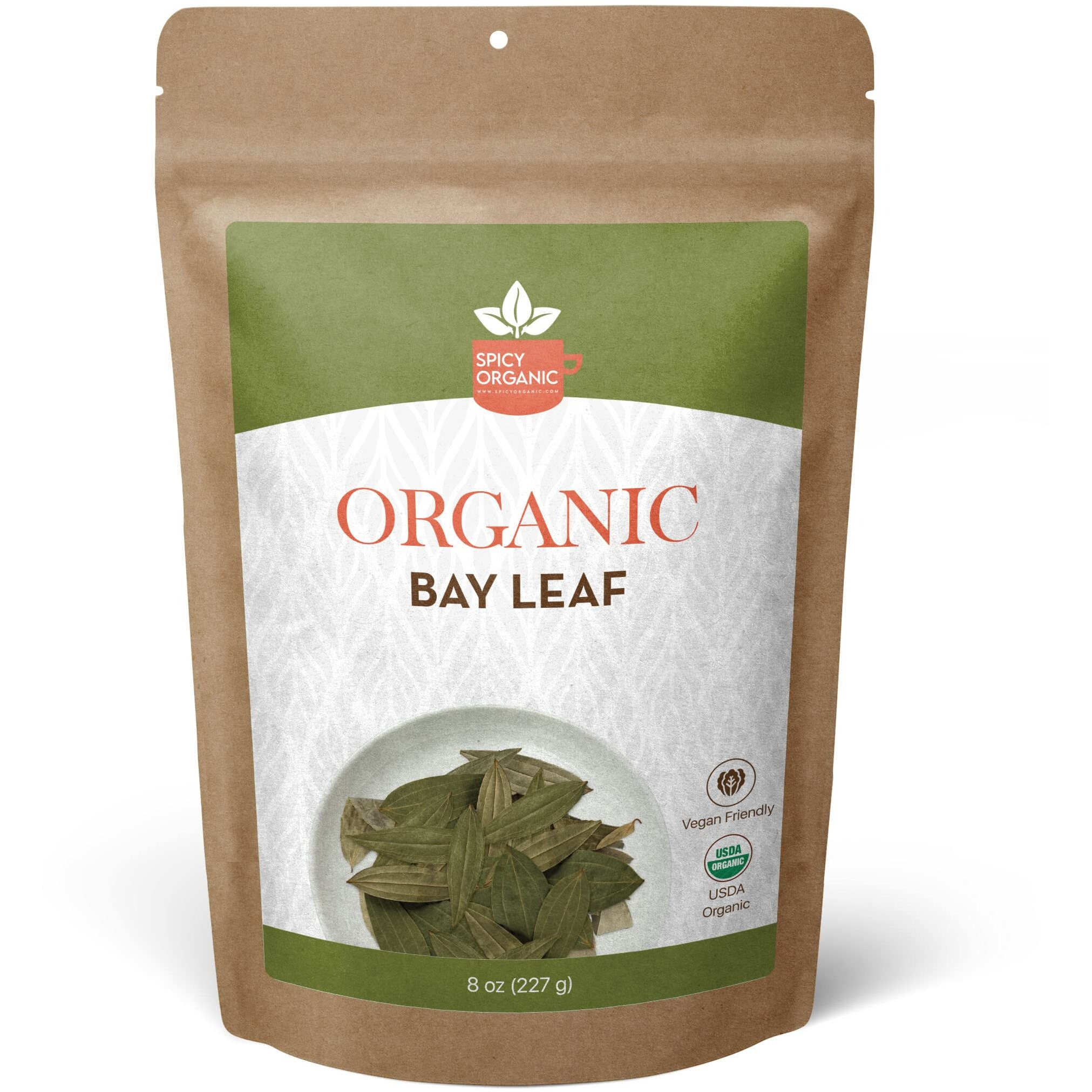 Spicy Organic Bay Leaf (Indian Tej Patta) - 100% Pure Usda Organic - Non-Gmo, Gluten-Free - Comes In A Resealable Pack - Non-Irradiated Naturally Dried Whole Leaves- 114 Servings Per Container, 8 Oz (227 Grams)