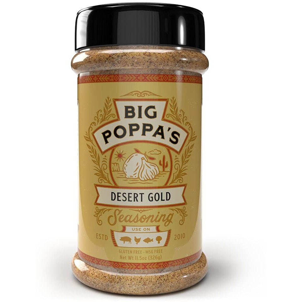 Big Poppas Desert Gold Seasoning - Irresistible Lemon & Mediterranean Flavors Blend Dry Seasoning - Gluten-Free Spice Mix - Chicken & Fish Seasoning For Cooking With Citrus Flavor (11.5 Oz)