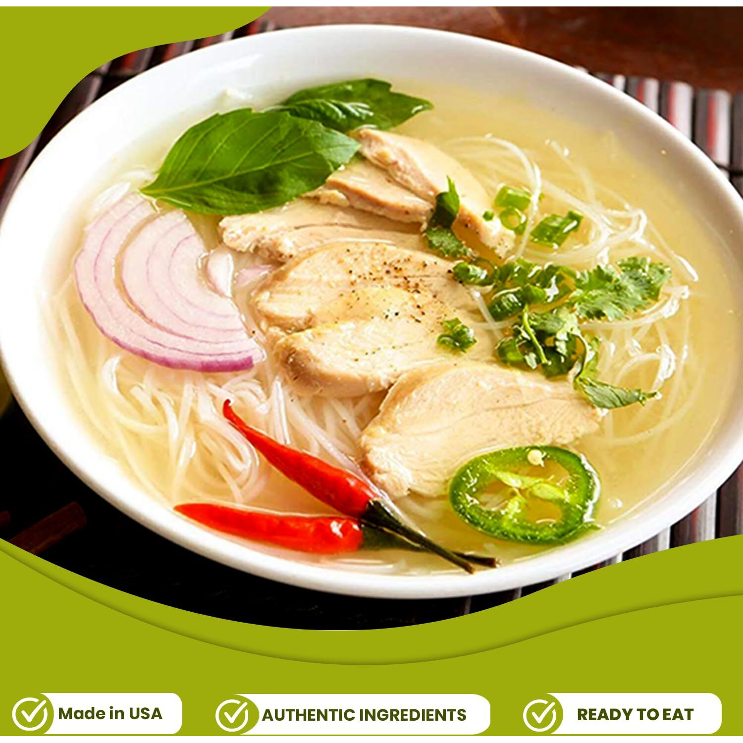 Essence Of Lotus Instant Chicken Pho Soup Mix - Ready-To-Eat Flavorful, Restaurant-Quality Pho Broth, Made In The Us (Chicken Pho Broth Mix, 6-Pack)