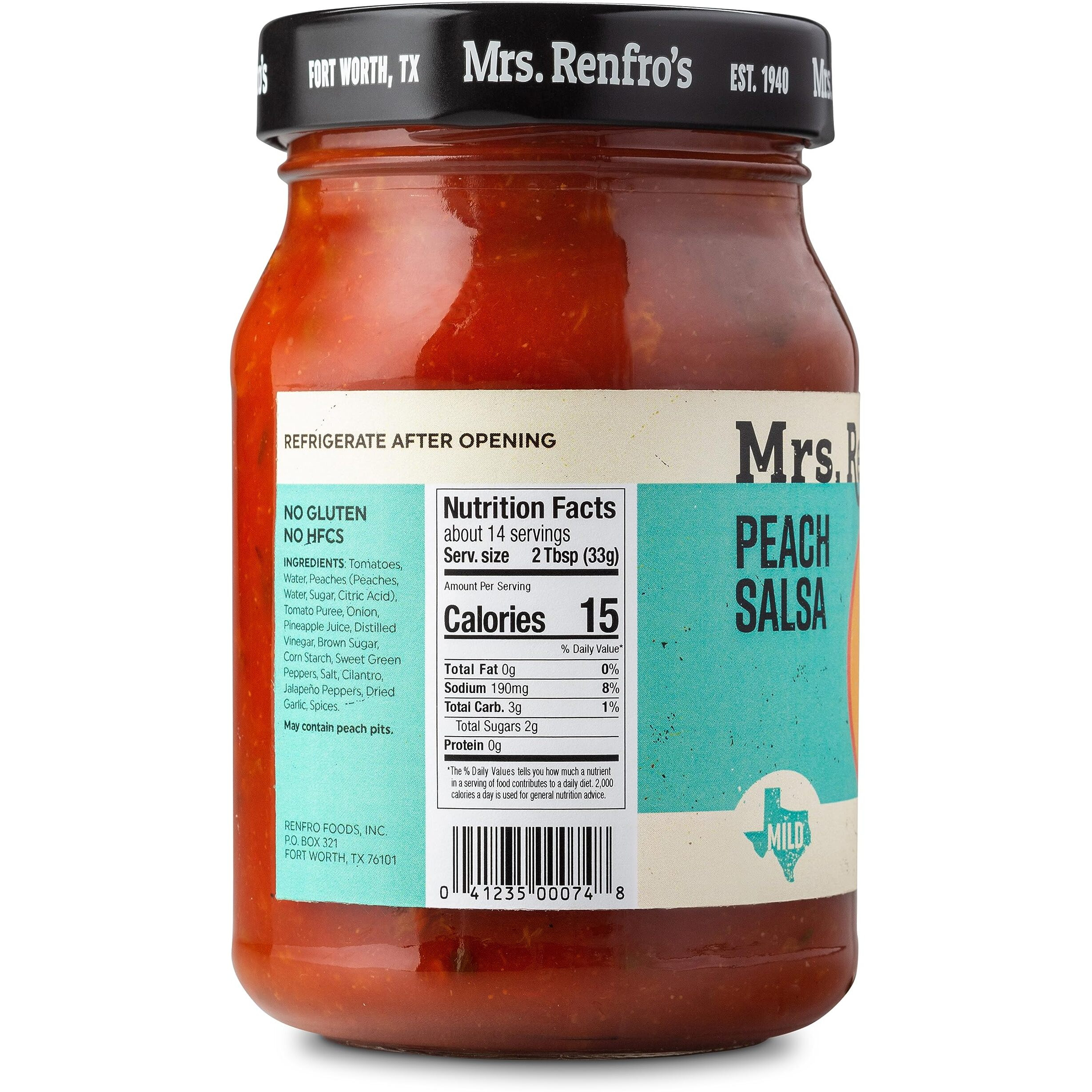 Mrs. Renfros Peach Salsa - Gluten Free (16-Oz. Jars, 4-Pack)