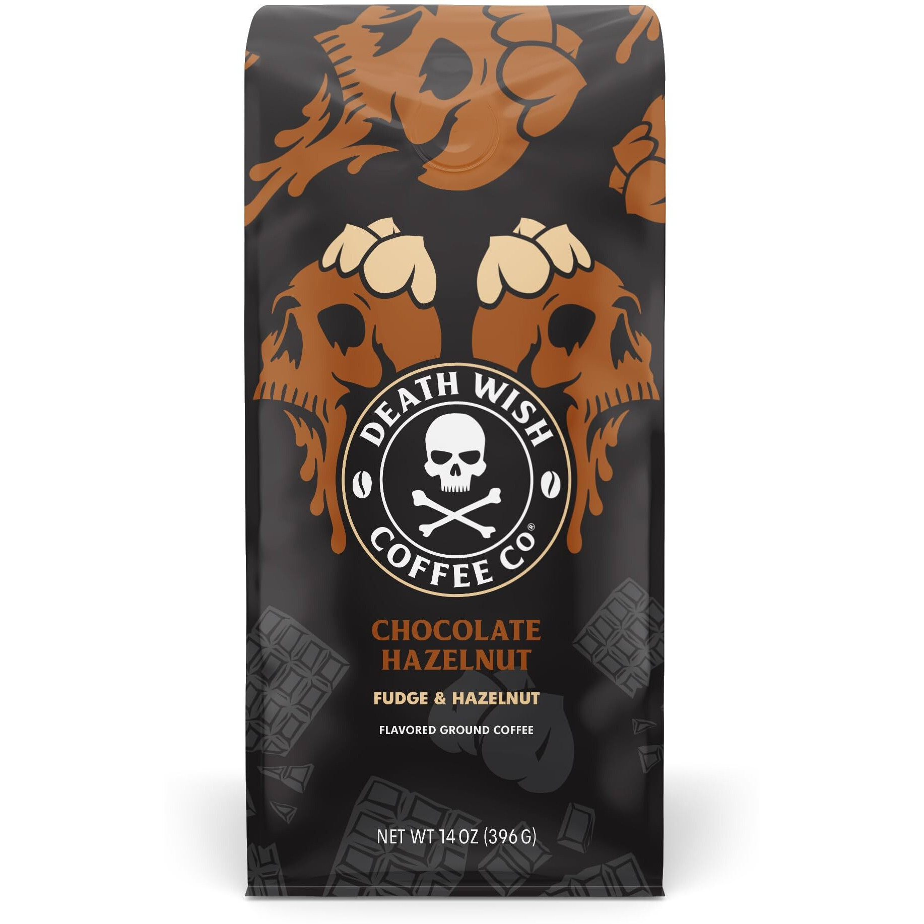 Death Wish Coffee - Chocolate Hazelnut Ground Coffee, Fair Trade (14 Oz)