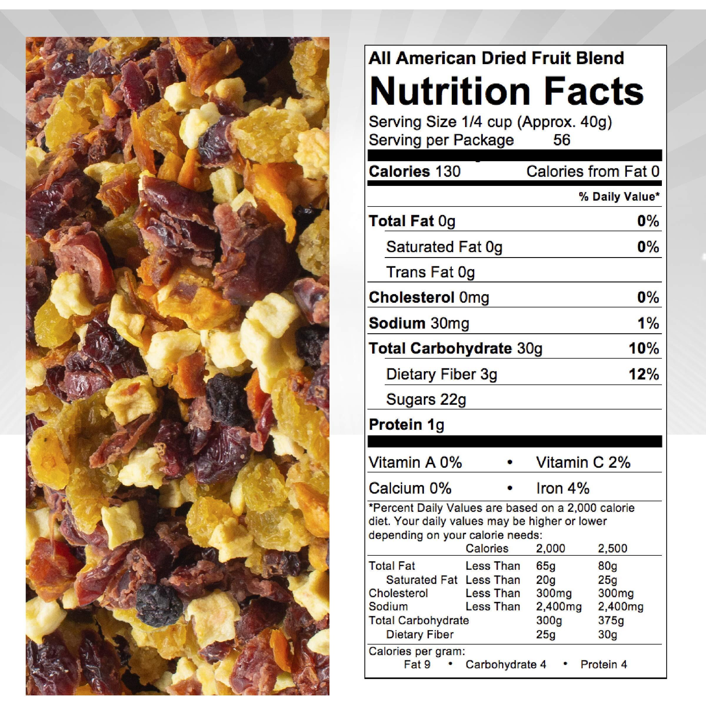 Traina Home Grown All American Sun Dried Fruit Blend -Diced Peaches, Cranberries, Blueberries, Apples, Golden Raisins, Non Gmo, Gluten Free, Value Size (5 Pounds)