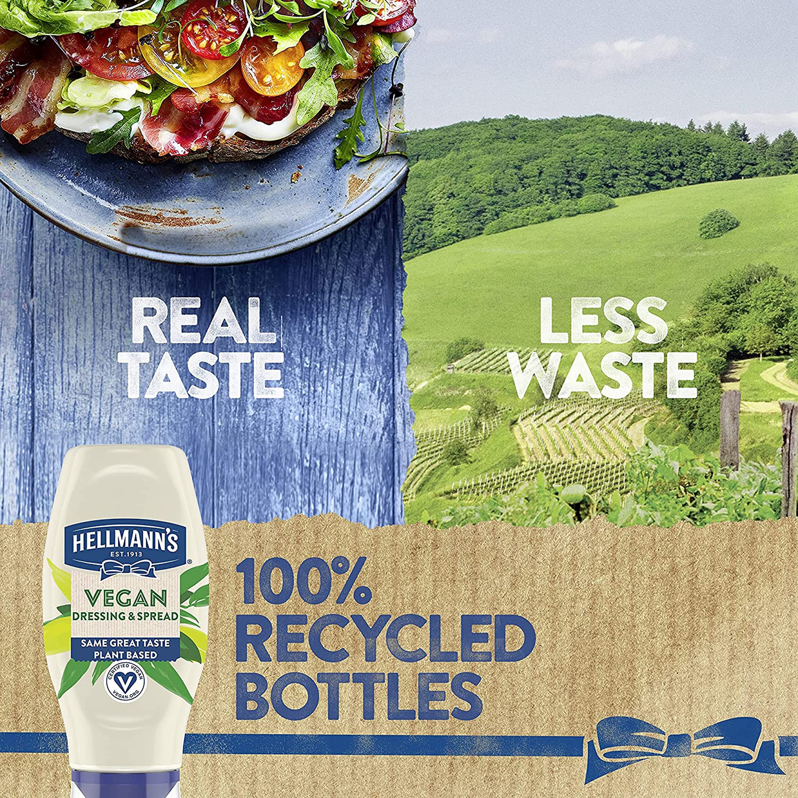 Hellmann's Vegan Dressing And Spread Vegan 3 Ct For A Rich, Creamy Plant-Based Alternative To Mayo Same Great Taste, Plant Based, Free From Eggs 11.5 Oz