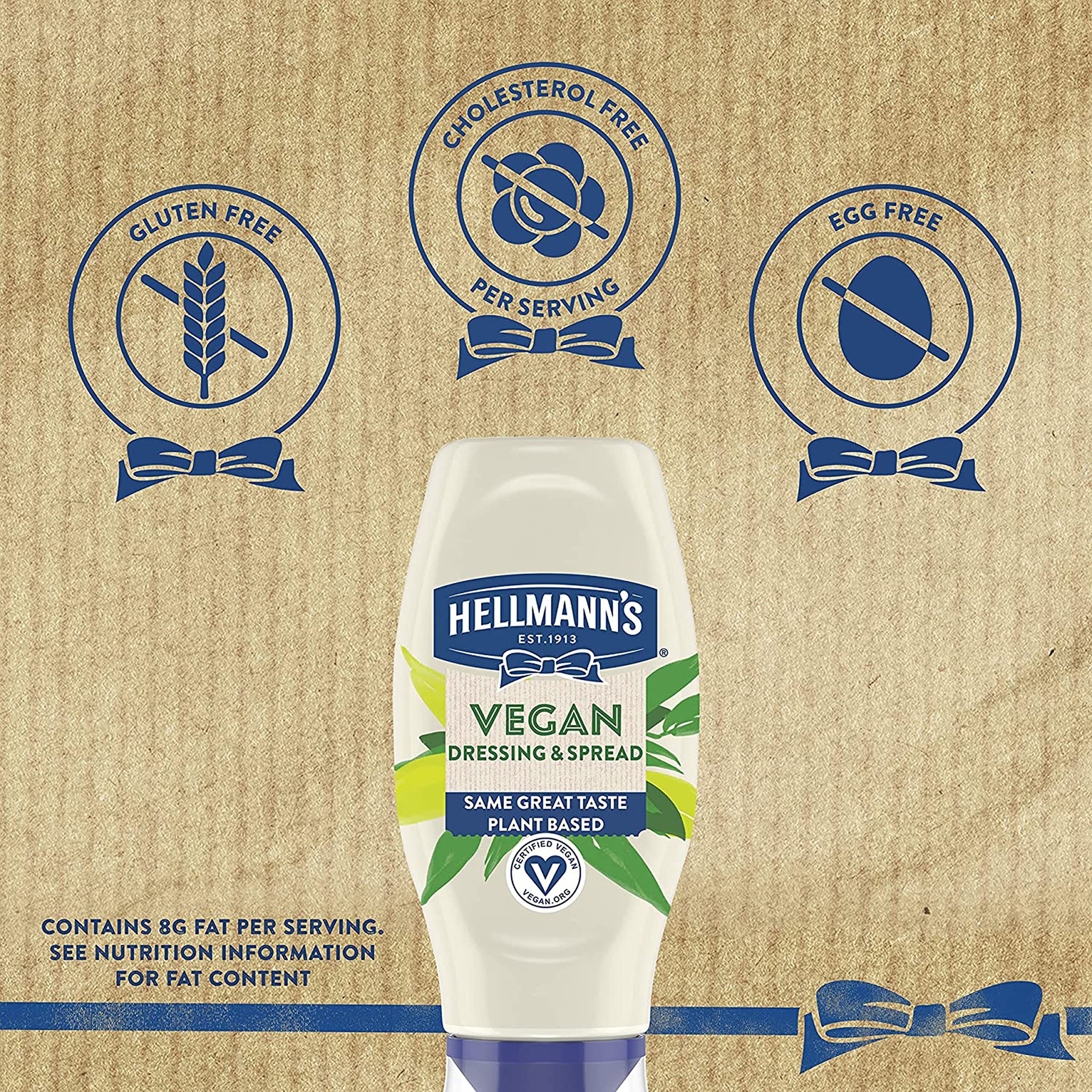 Hellmann's Vegan Dressing And Spread Vegan 3 Ct For A Rich, Creamy Plant-Based Alternative To Mayo Same Great Taste, Plant Based, Free From Eggs 11.5 Oz