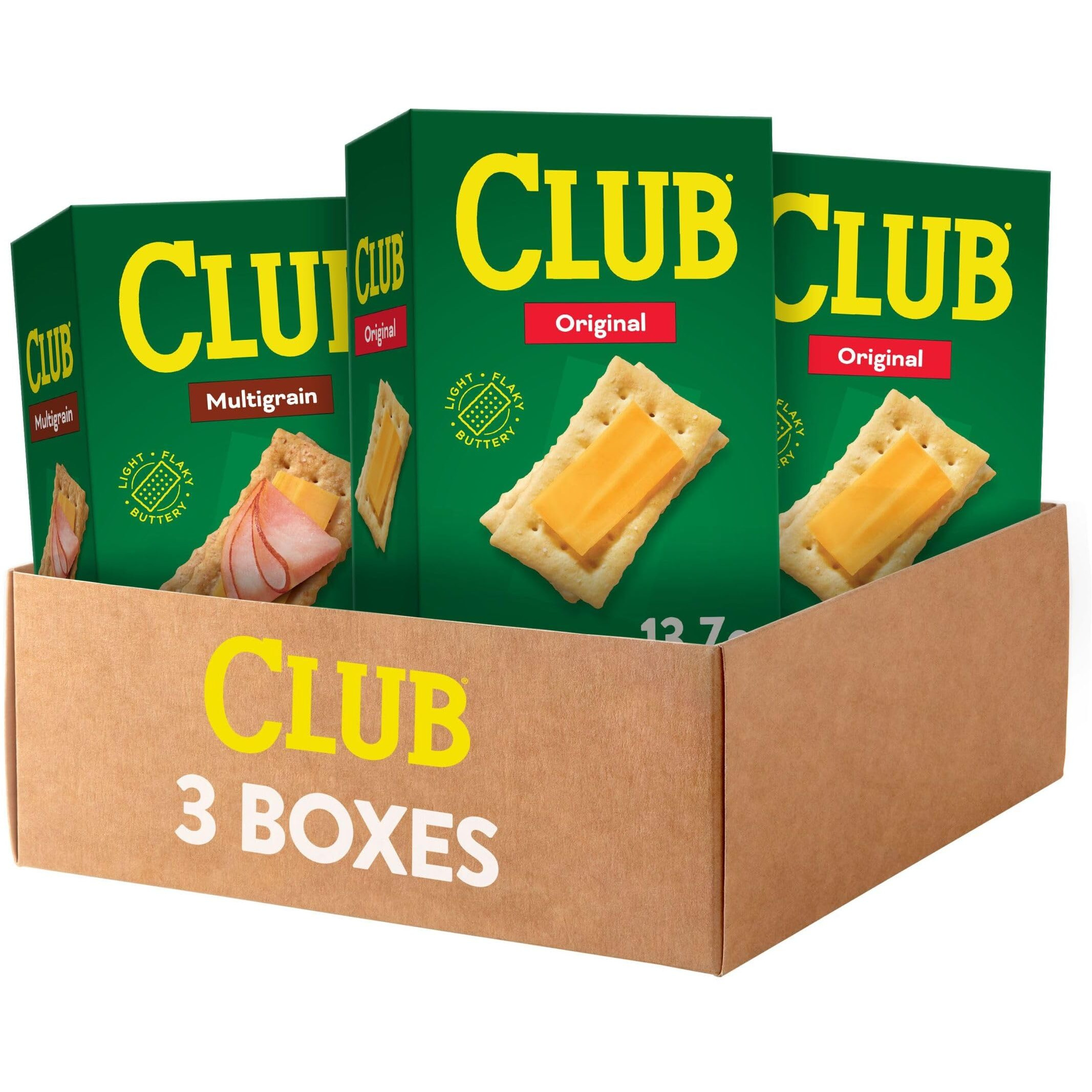 Club Crackers, Lunch Snacks, Snack Crackers, Variety Pack (3 Boxes)