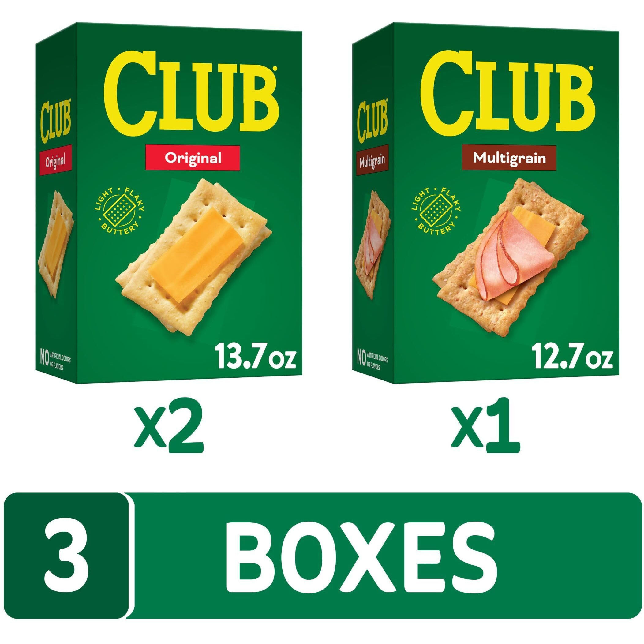 Club Crackers, Lunch Snacks, Snack Crackers, Variety Pack (3 Boxes)