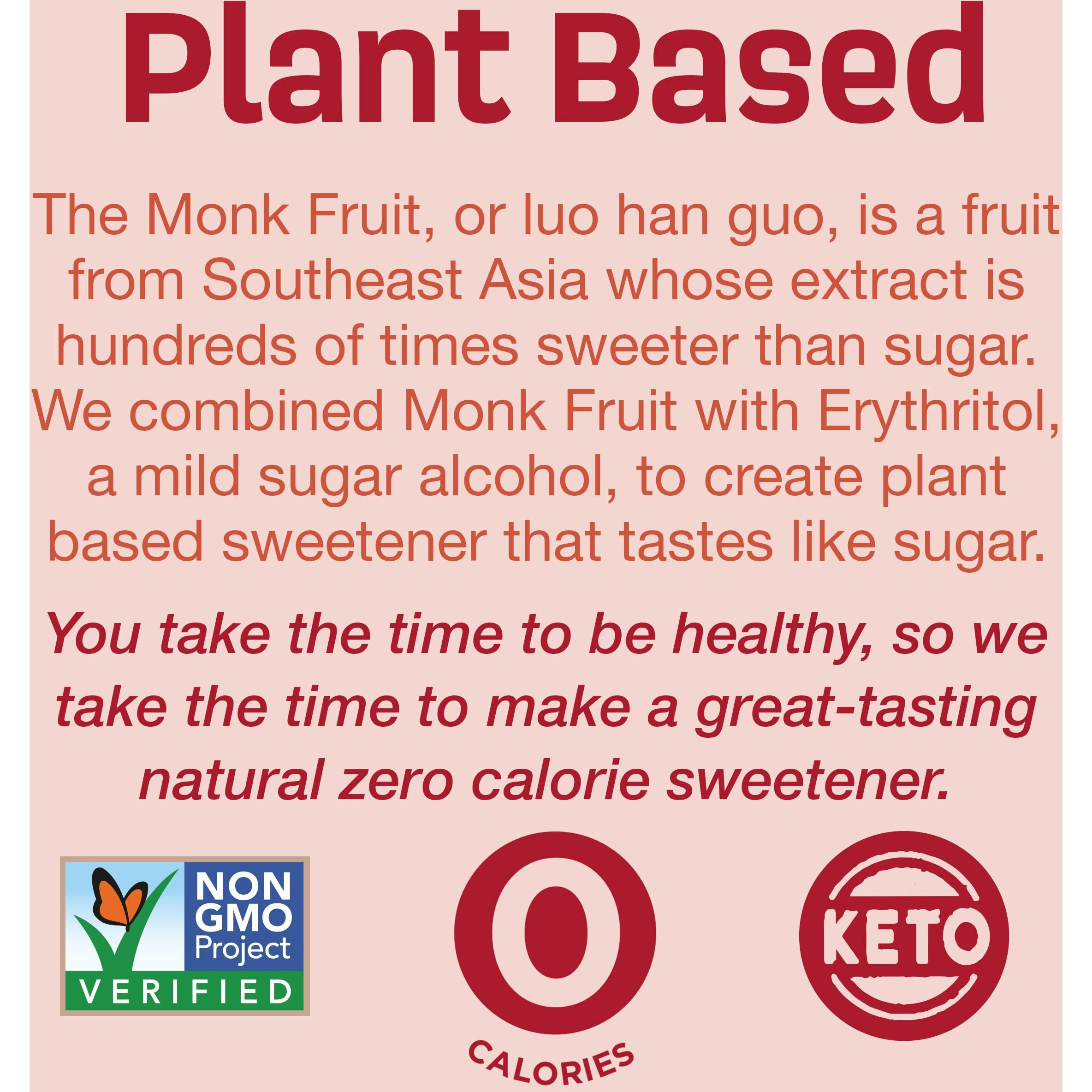 Splenda Monk Fruit Zero Calorie Plant Based Granulated Sweetener, 3 Pound Resealable Bag