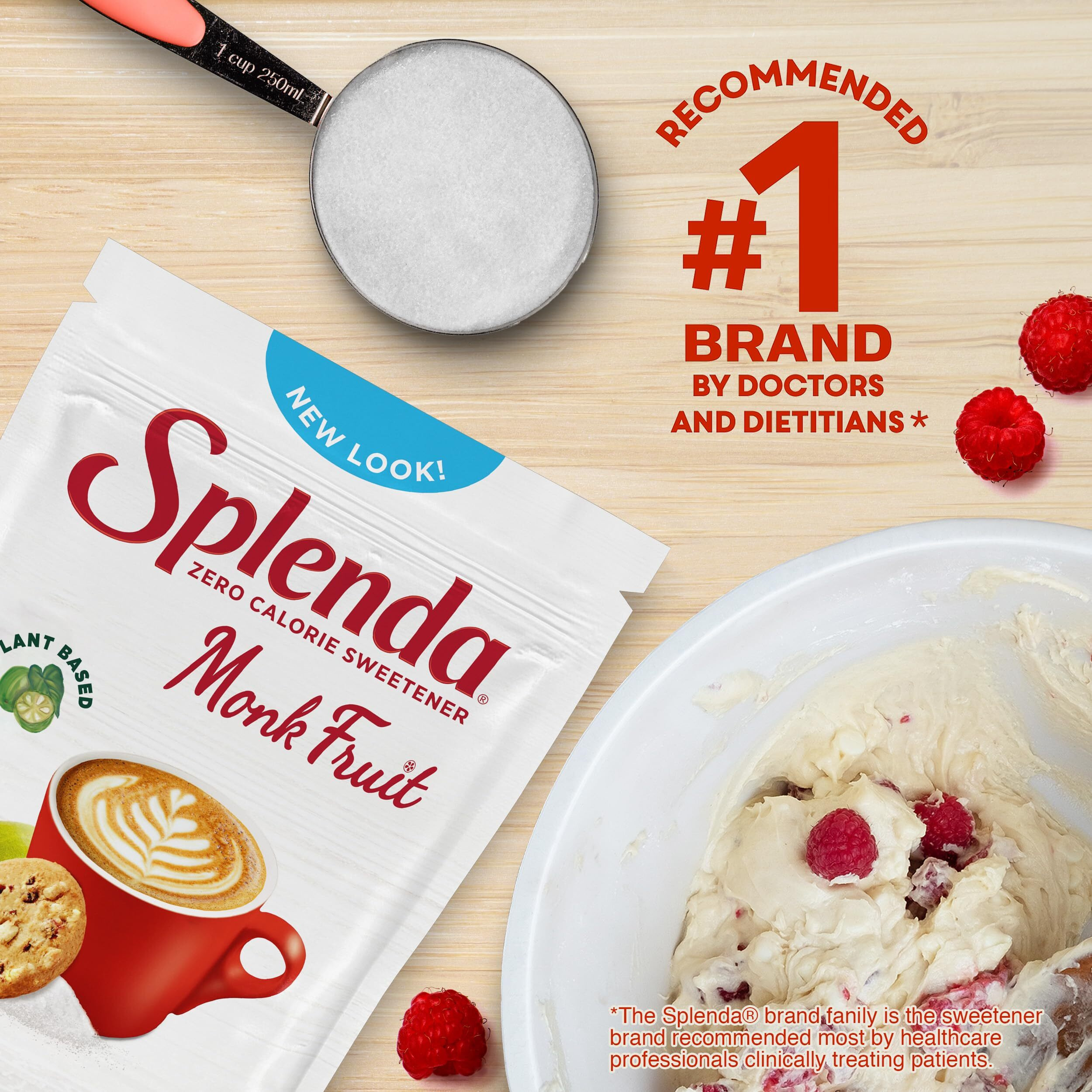 Splenda Monk Fruit Zero Calorie Plant Based Granulated Sweetener, 3 Pound Resealable Bag