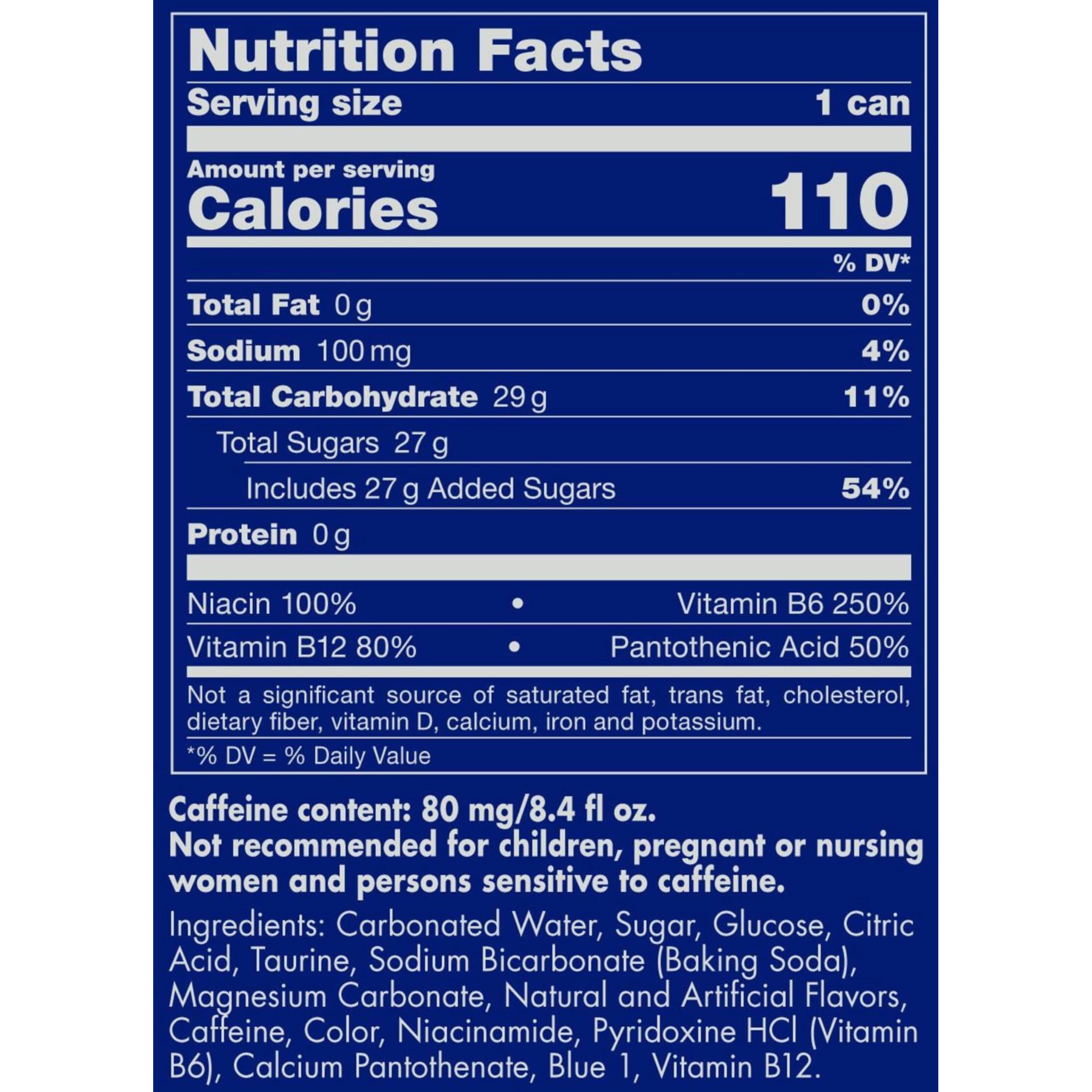 Red Bull Blue Edition Energy Drink, Blueberry, With 80Mg Caffeine Plus Taurine & B Vitamins, 8.4 Fl Oz, Pack Of 24 Cans