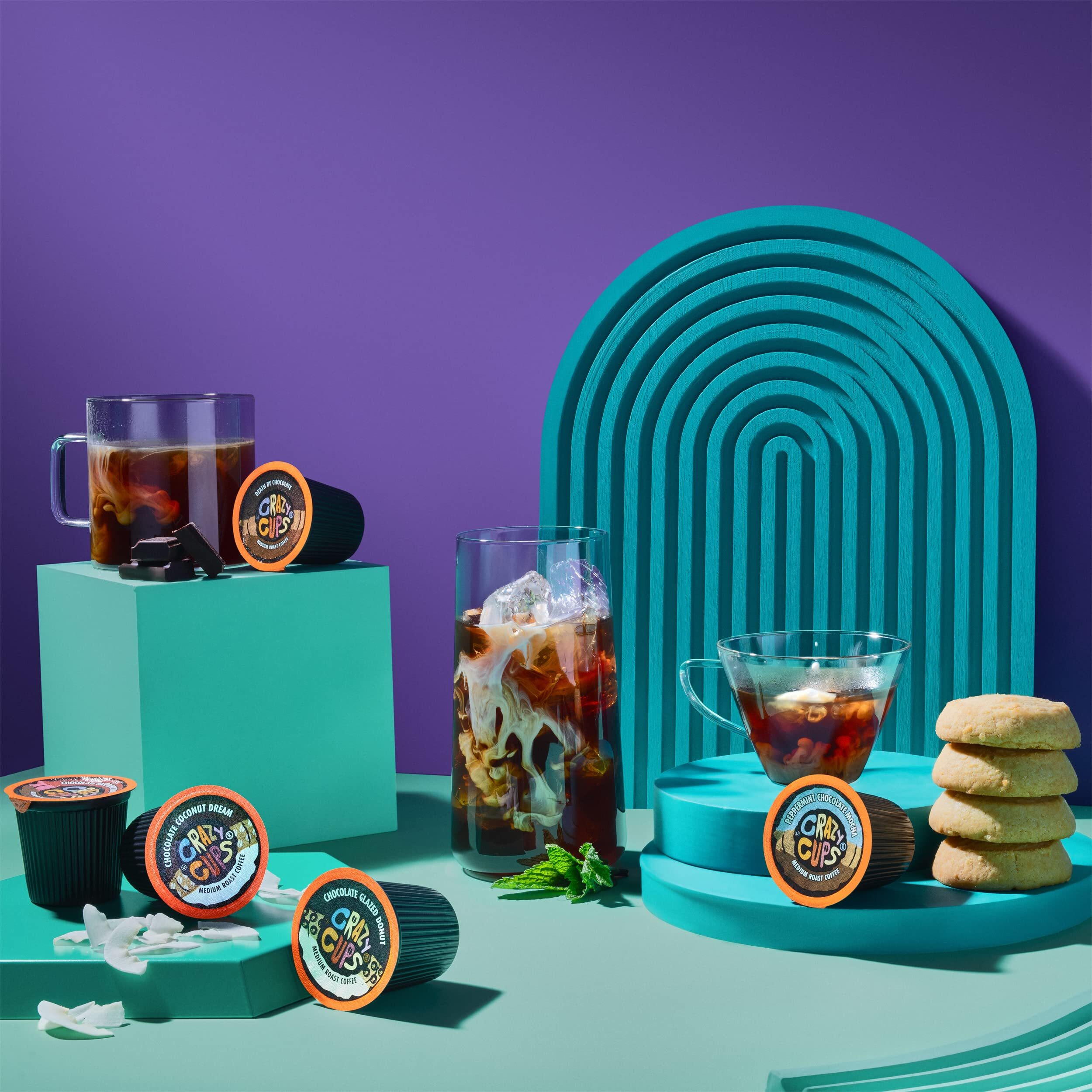 Crazy Cups Flavored Coffee, Chocolate Raspberry Truffle Coffee, Single Serve Coffee For Keurig K Cups Machines, Hot Or Iced Coffee, Medium Roast Coffee In Recyclable Pods, 80 Count Value Pack