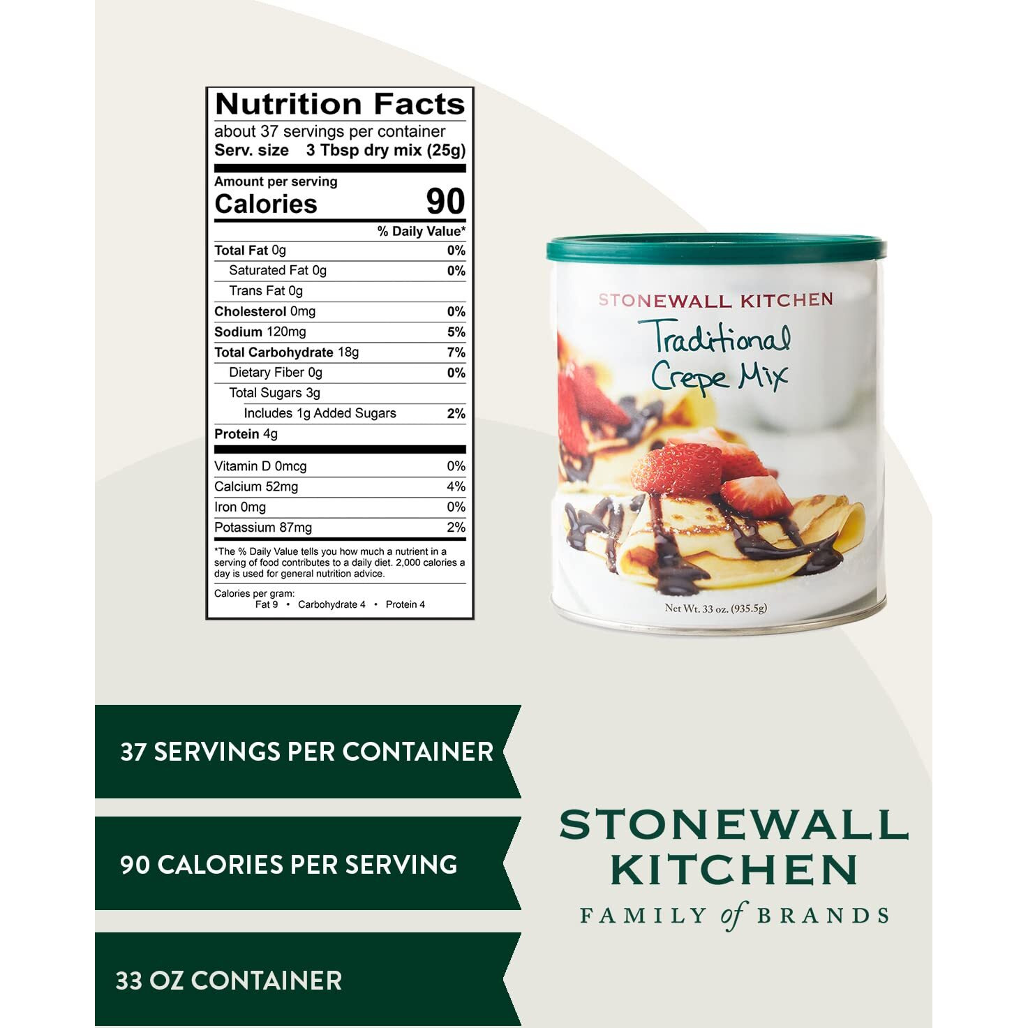 Stonewall Kitchen Traditional Crepe Mix, 16 Ounce - 2 Pack