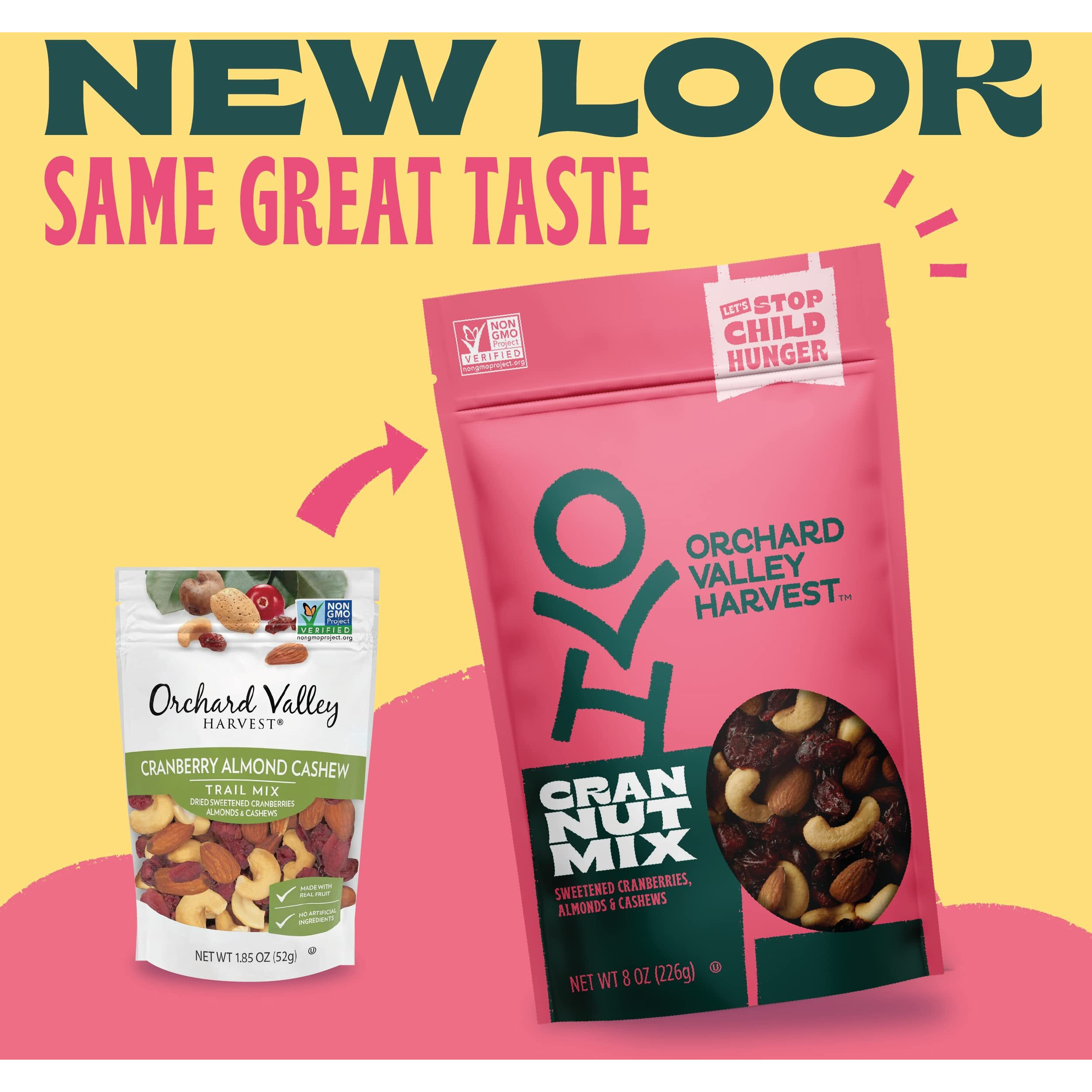 Orchard Valley Harvest Cran Nut Mix, 1.85 Oz (Pack Of 14), Sweetened Cranberries, Almonds, And Cashews, Gluten Free, Resealable Bag, 4G Of Plant Based Protein Per Serving, Best On-The-Go Snack