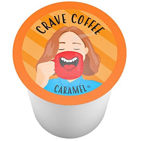 Crave Beverages Flavored Coffee Pods, Compatible With Keurig K-Cup Brewers, Caramel, 100 Count
