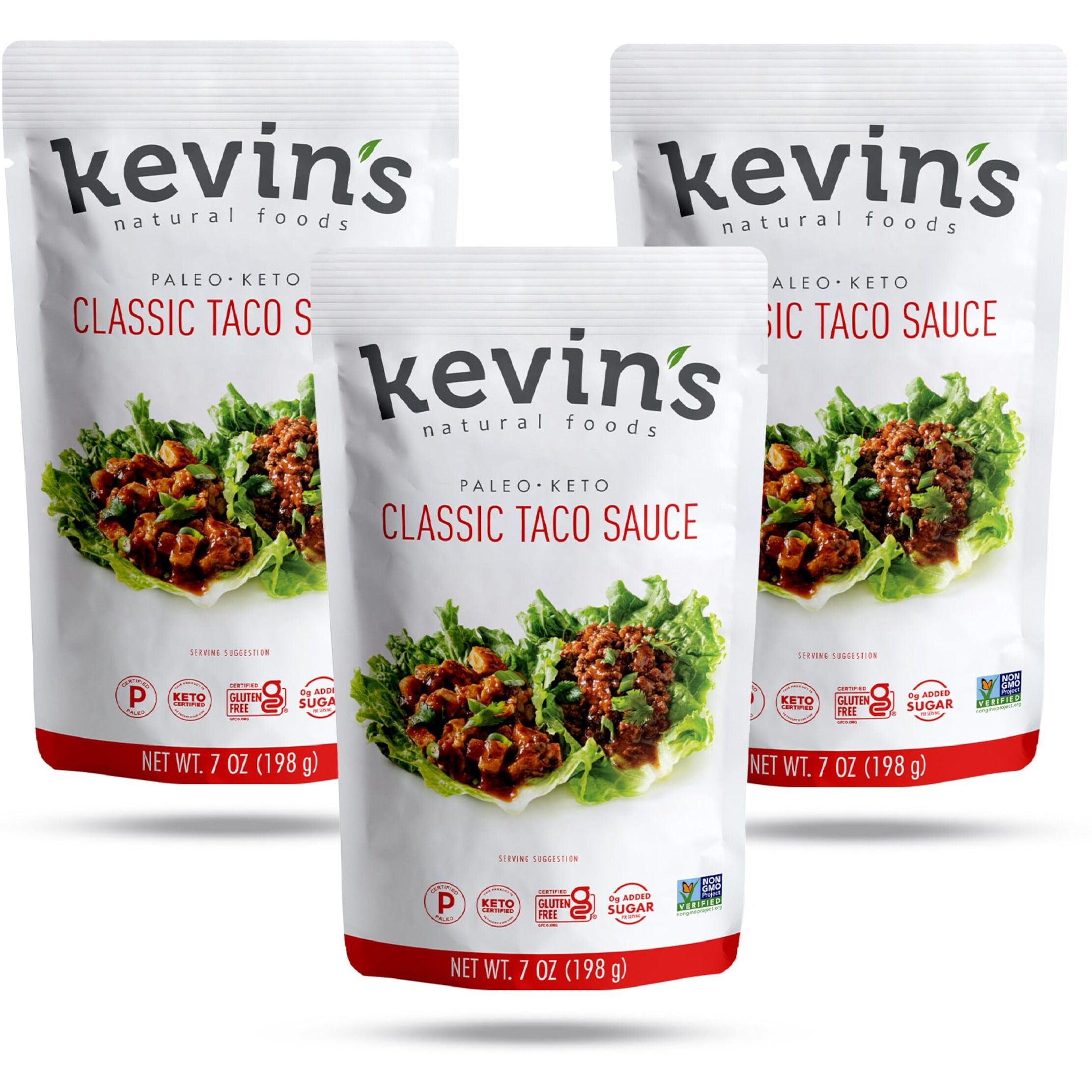 Kevin's Natural Foods Classic Taco Sauce - Keto And Paleo Simmer Sauce - Stir-Fry Sauce, Gluten Free, No Preservatives, Non-Gmo - 3 Pack (Classic Taco)