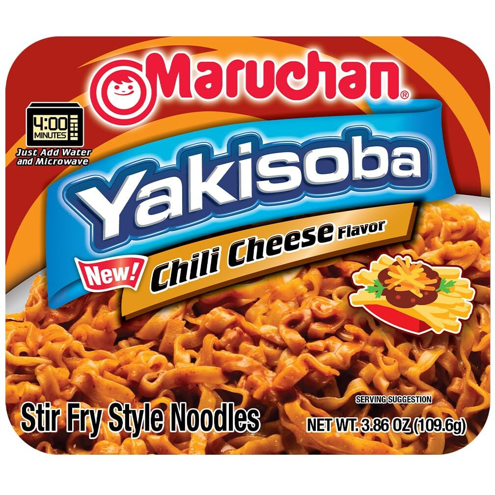 Maruchan Yakisoba Chili Cheese, Japanese Instant Ramen Noodles, 3.86 Oz, 8 Count