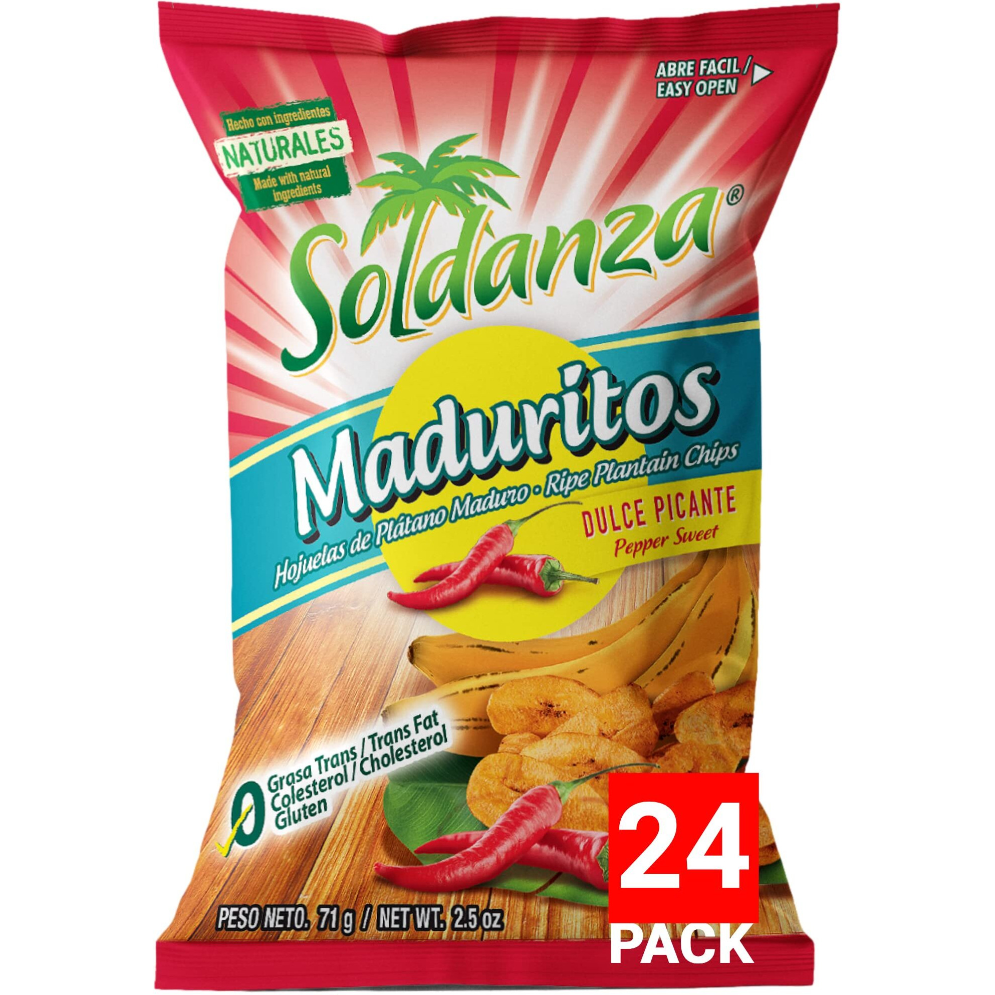 Soldanza Pepper Sweet Plantain Chips, 2.5 Ounce (Pack Of 24)