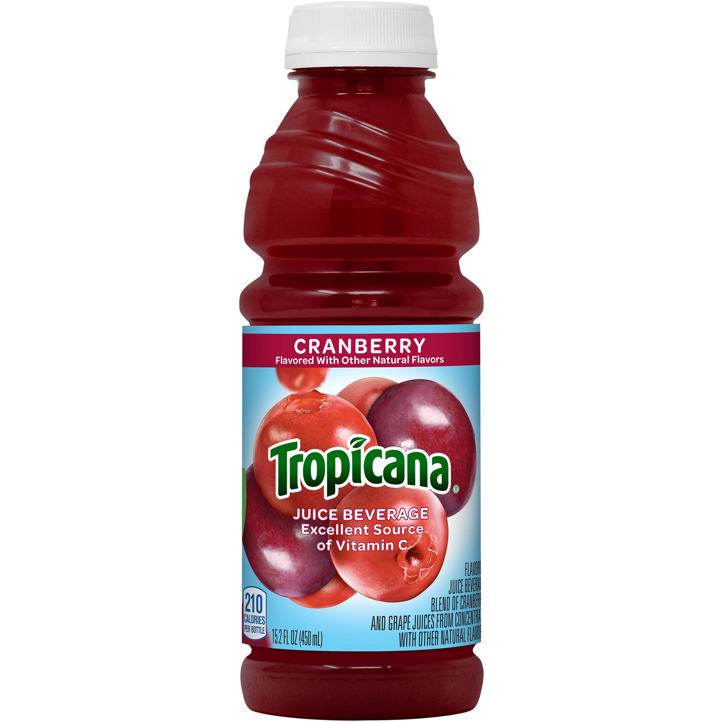 Tropicana Juice Beverage, Cranberry Juice, 15.2 Fl Oz (Pack Of 12) - Real Fruit Juices, Vitamin C Rich, No Added Sugars, No Artificial Flavors