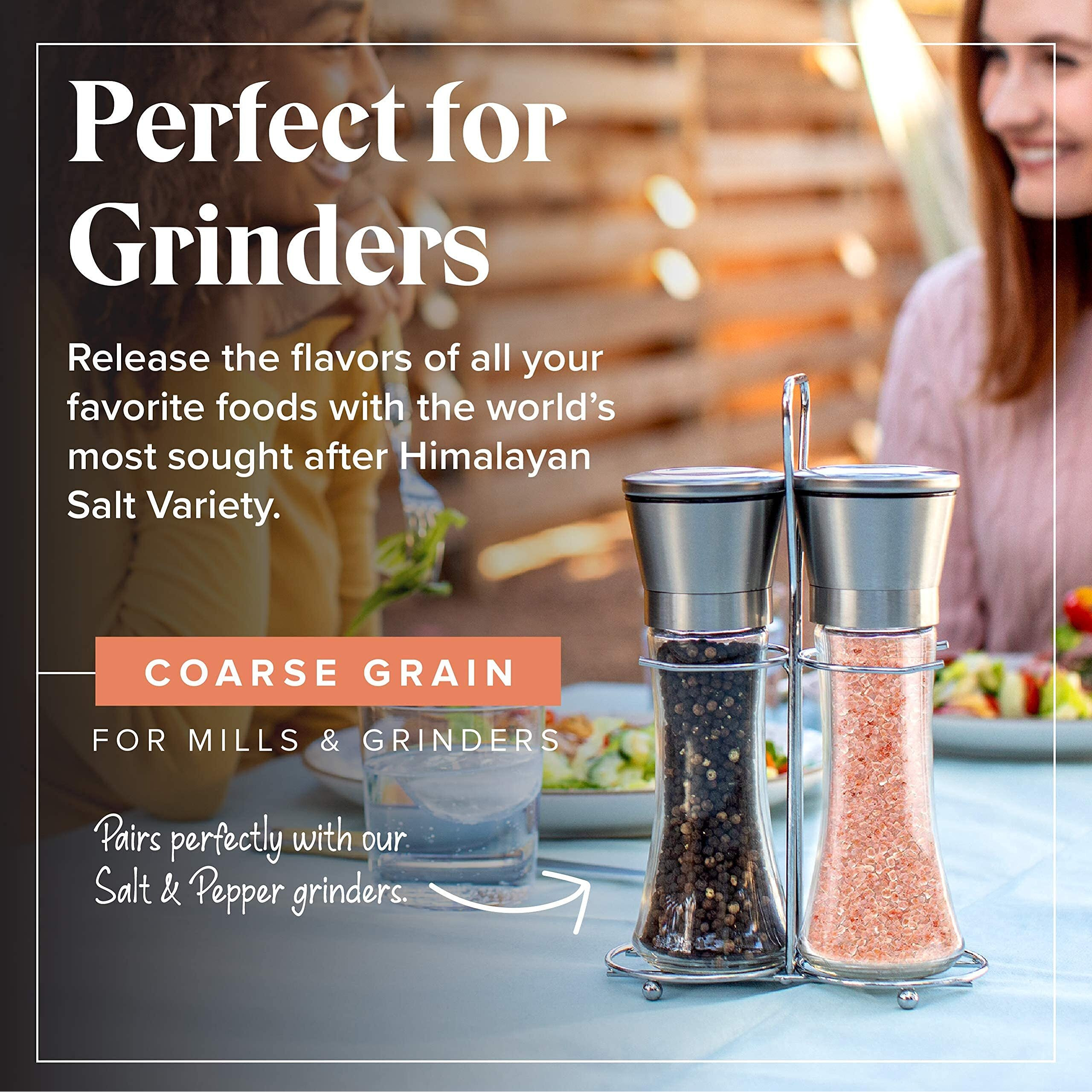 Willow & Everett Himalayan Pink Salt - Coarse Grain For Grinder Refill, 10Oz / 283G - Easy Pour Spout, Non-Gmo - Kosher Rock Salt For Cooking