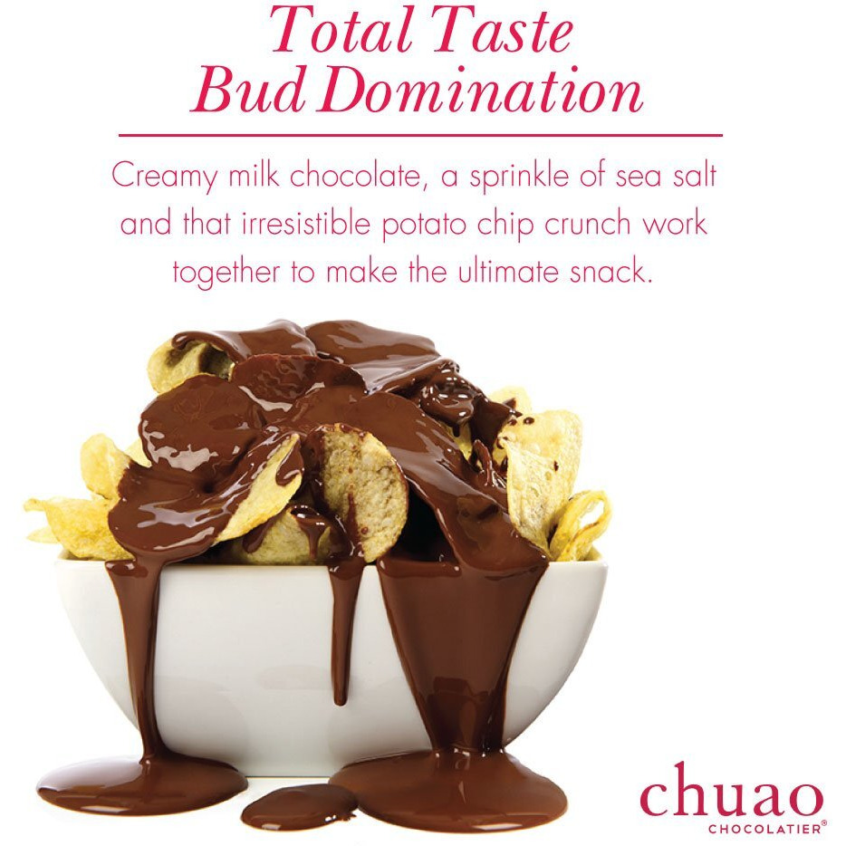 Chuao Chocolatier Potato Chip Milk Chocolate Mini Bars | Gourmet No Preservatives | For Gift Baskets, Christmas, Birthday, Thank You, Care Package | 24 Pack, 0.39 Oz Each