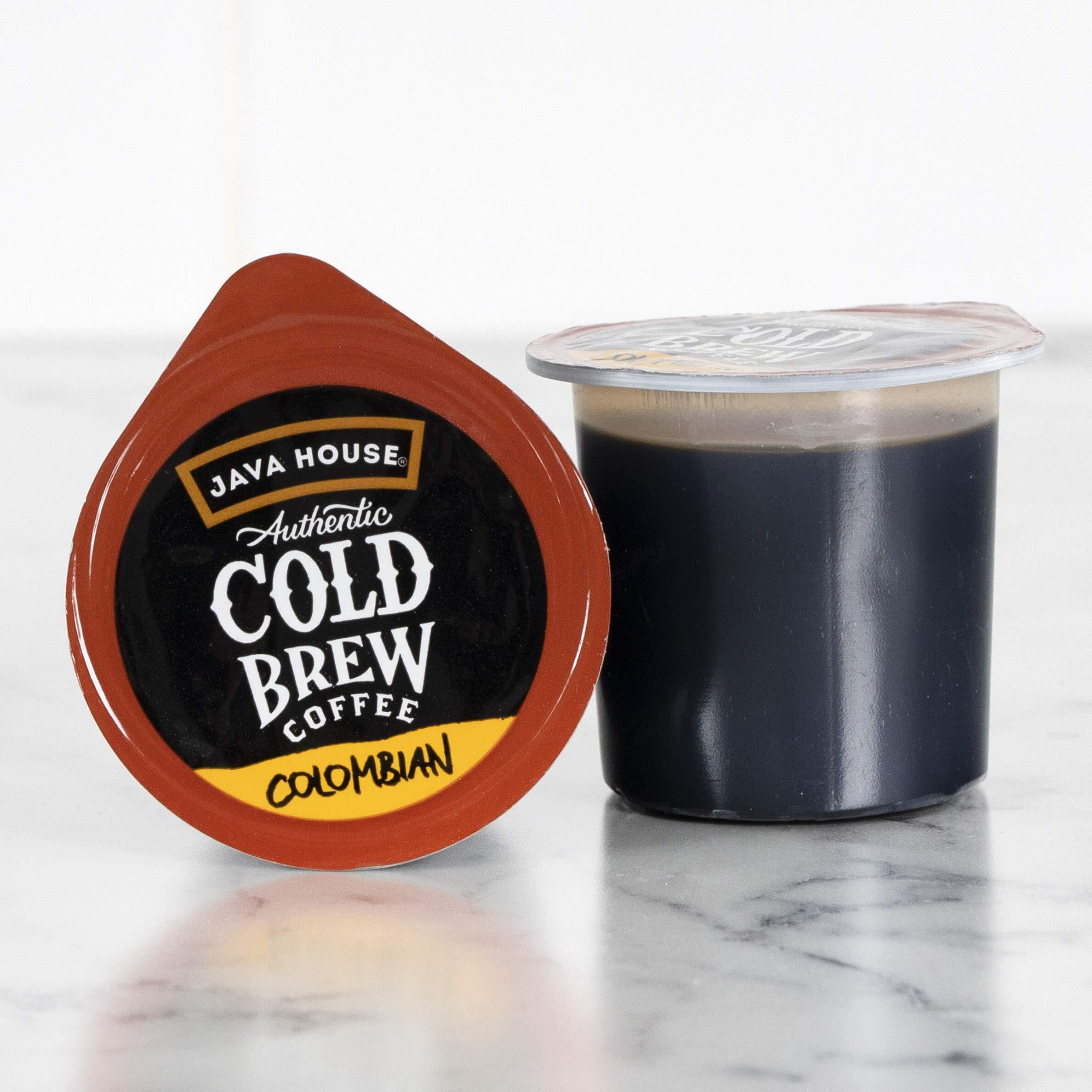 Java House Cold Brew Coffee, Colombian Medium Roast Coffee Concentrate Liquid Pods - 1.35 Fluid Ounces (6 Count) Enjoy Hot Or Iced